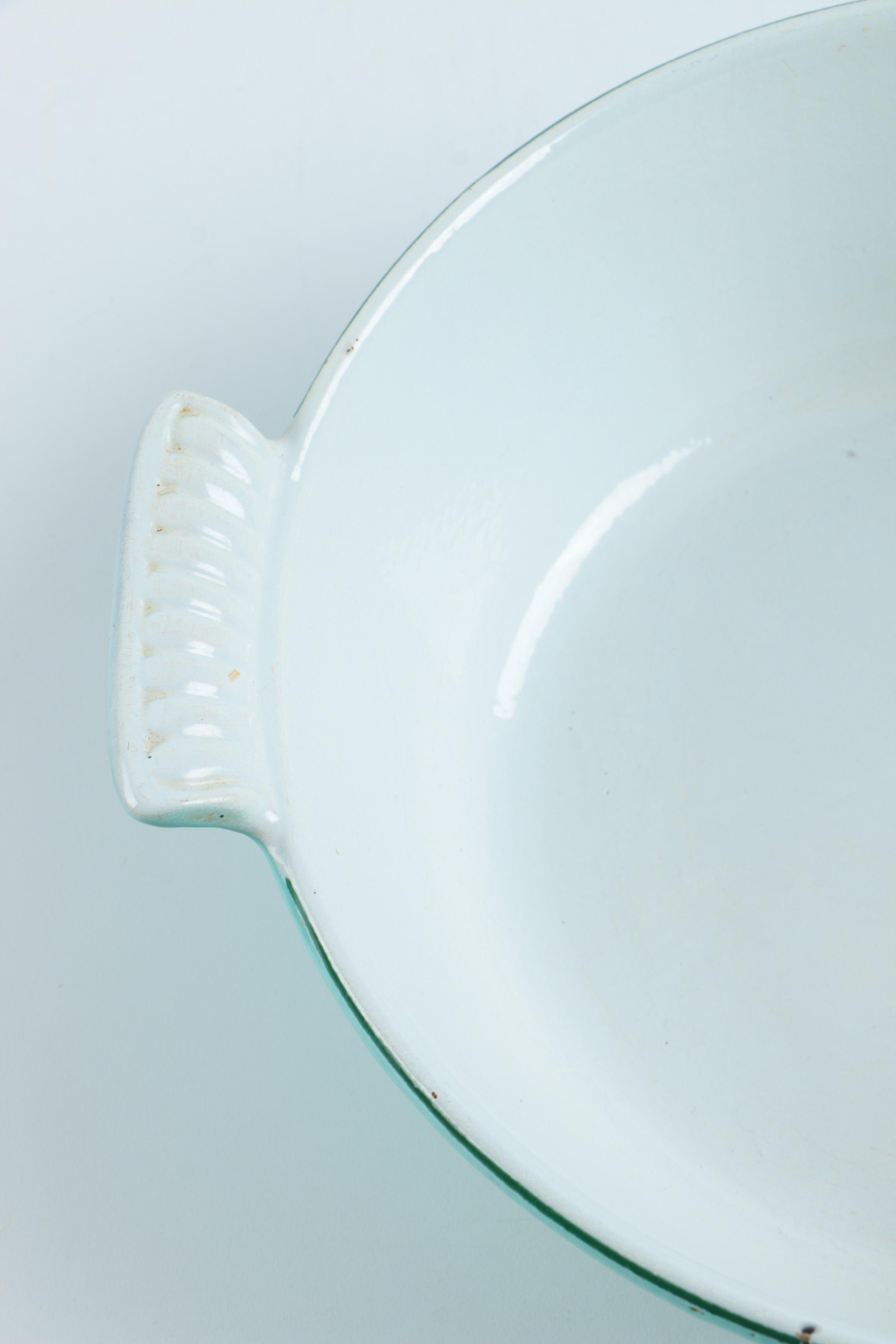 Vintage Enameled Cast Iron Baking Dish and Pot