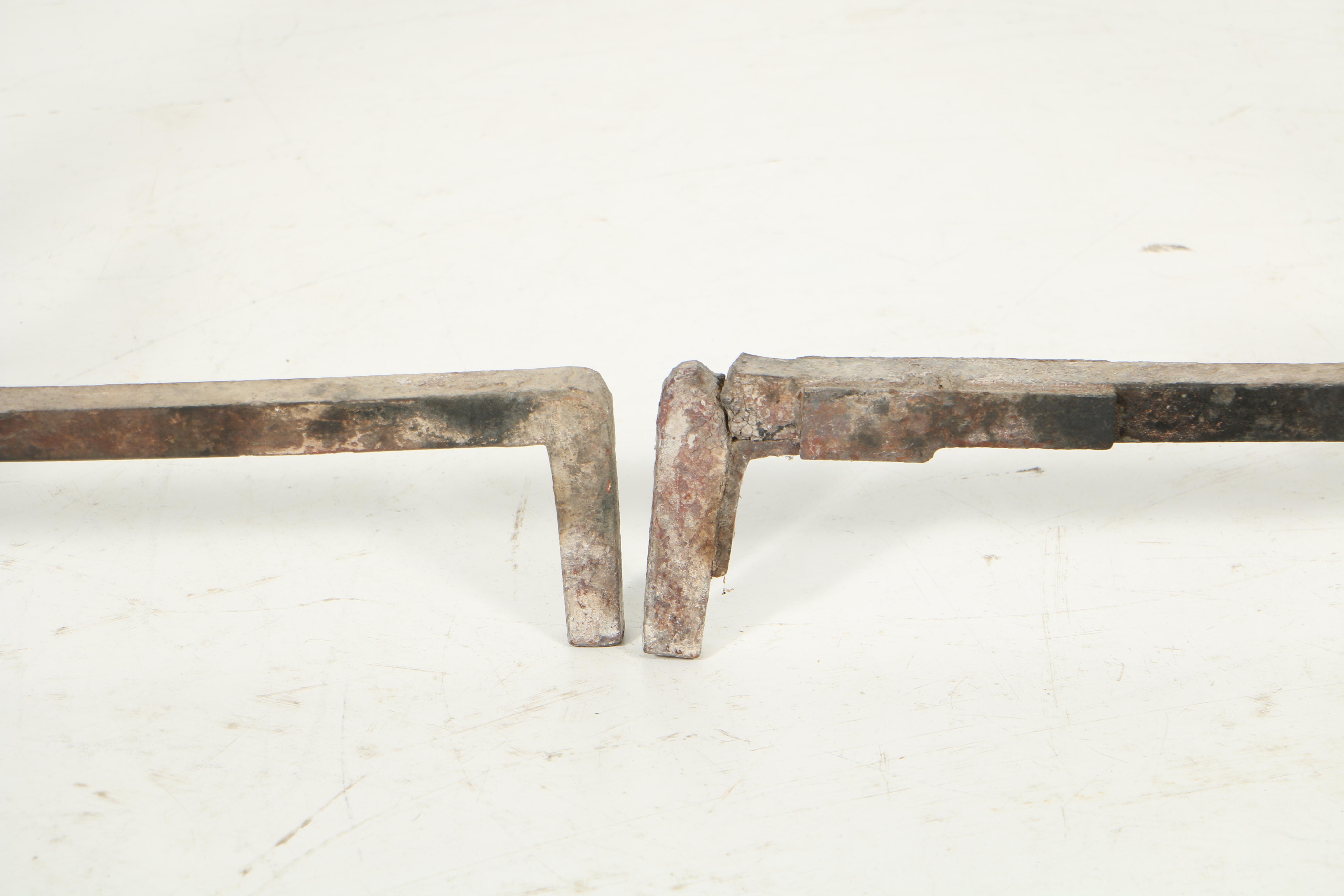 Antique Spiraled Brass Andirons with Lion Paw Feet