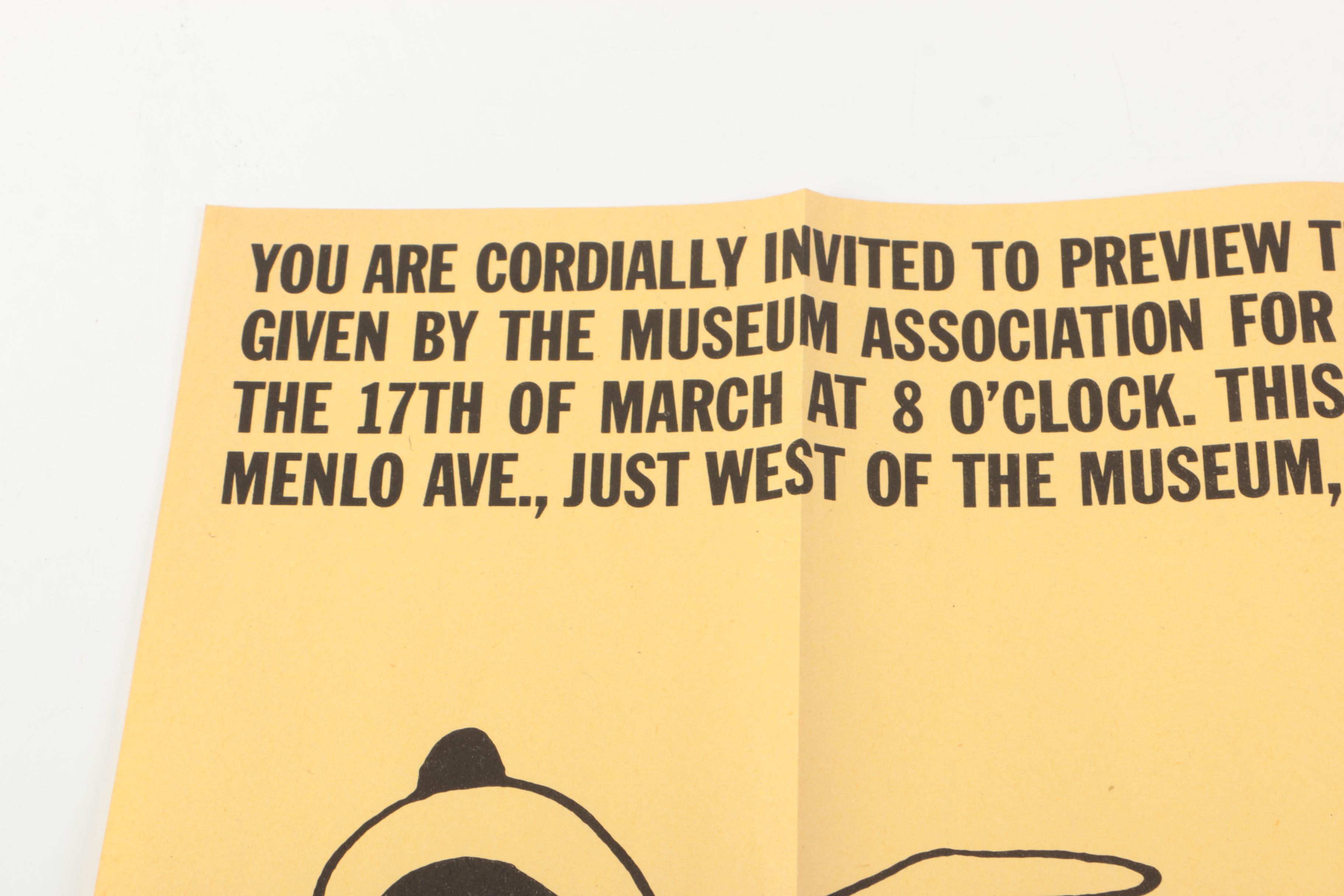 1959 Invitation to "Walt Disney & the Art of Animation" at LA County Museum