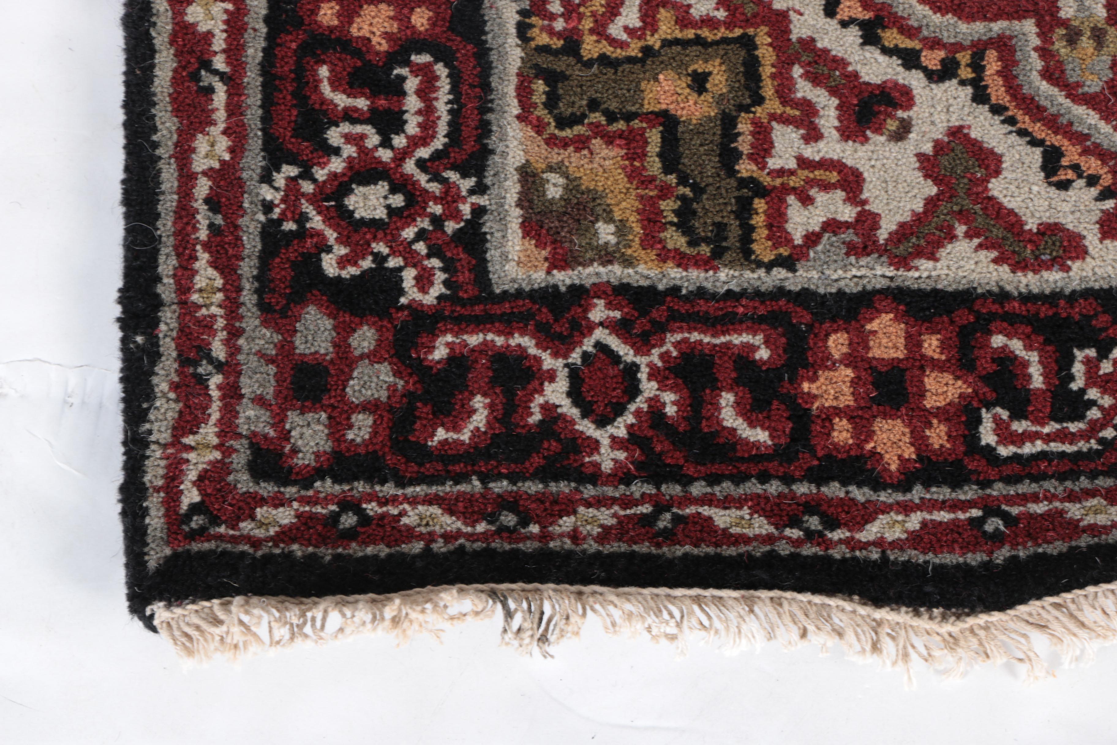 Hand-Knotted Indo-Heriz Carpet Runner