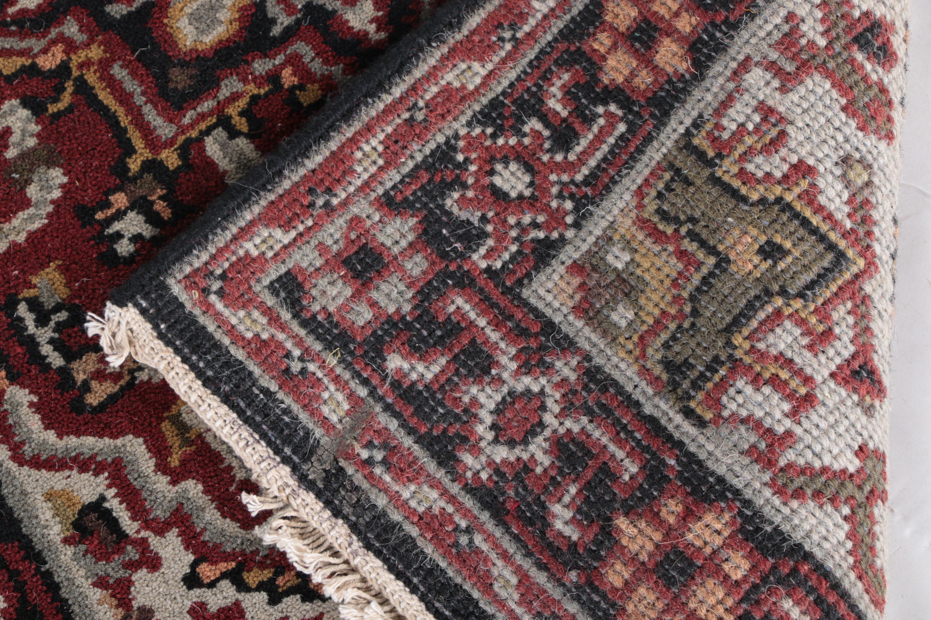 Hand-Knotted Indo-Heriz Carpet Runner