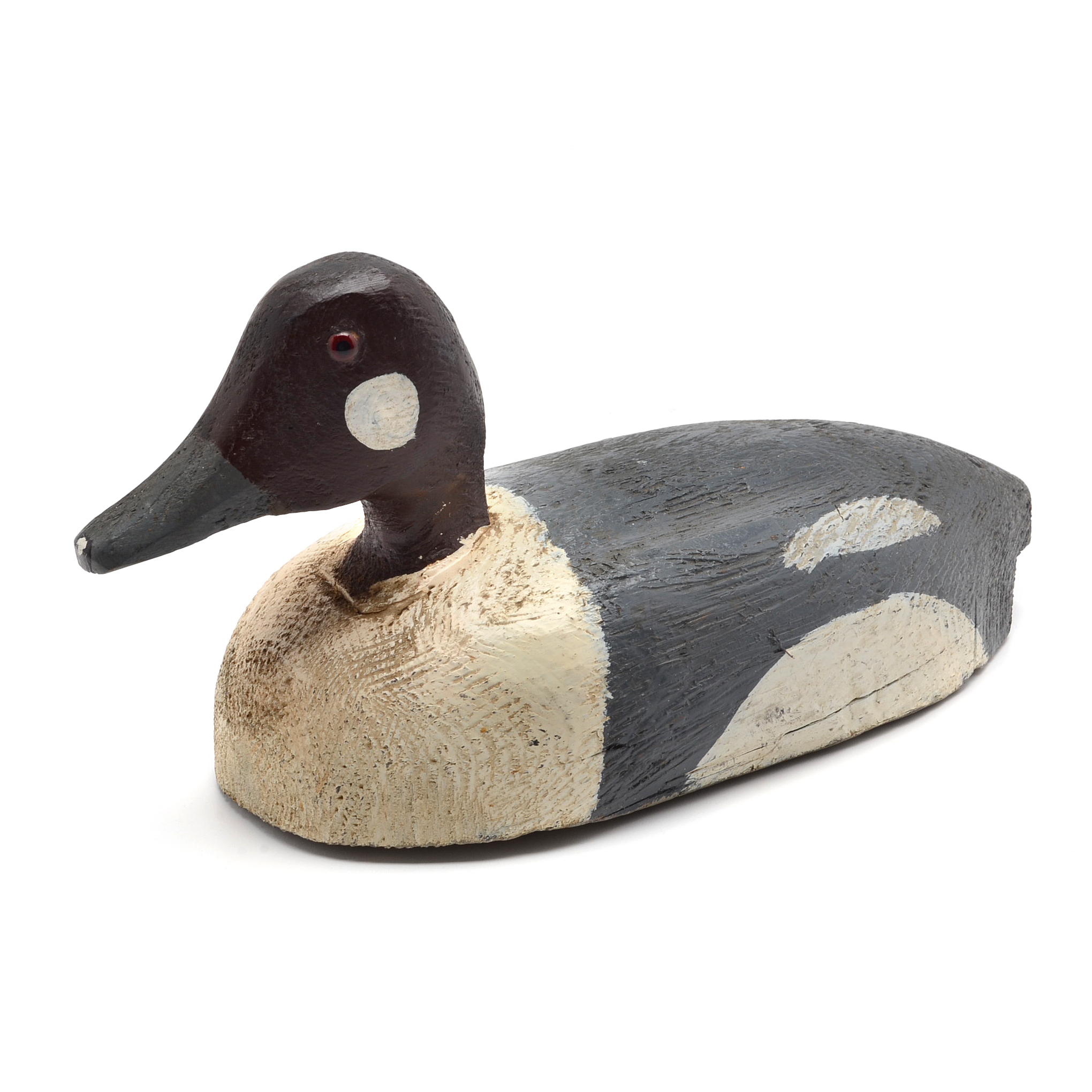 Hand Painted Carved Wood Folk Art Duck Decoy