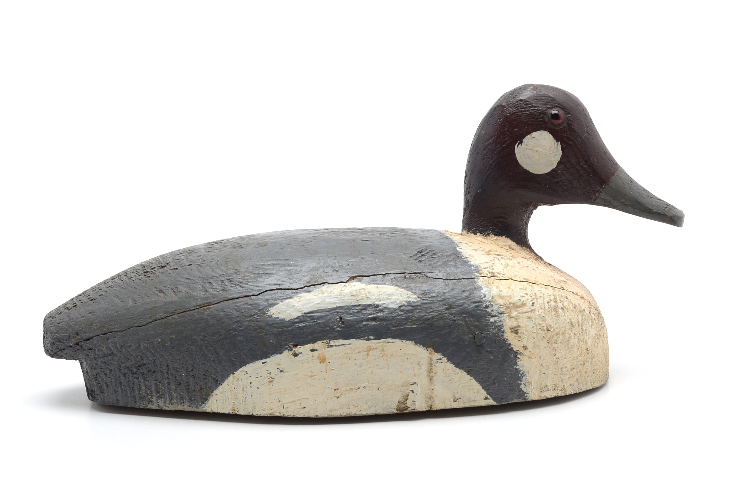 Hand Painted Carved Wood Folk Art Duck Decoy | EBTH