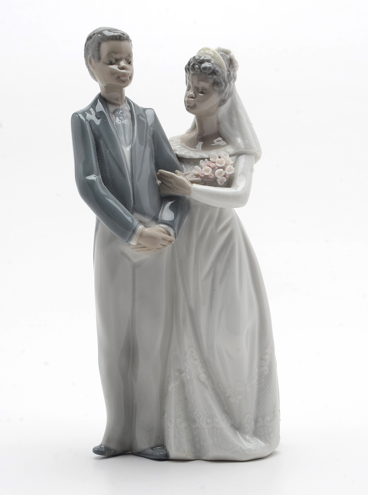 Lladro Porcelain Bride Bell and Bride and Groom Figurine