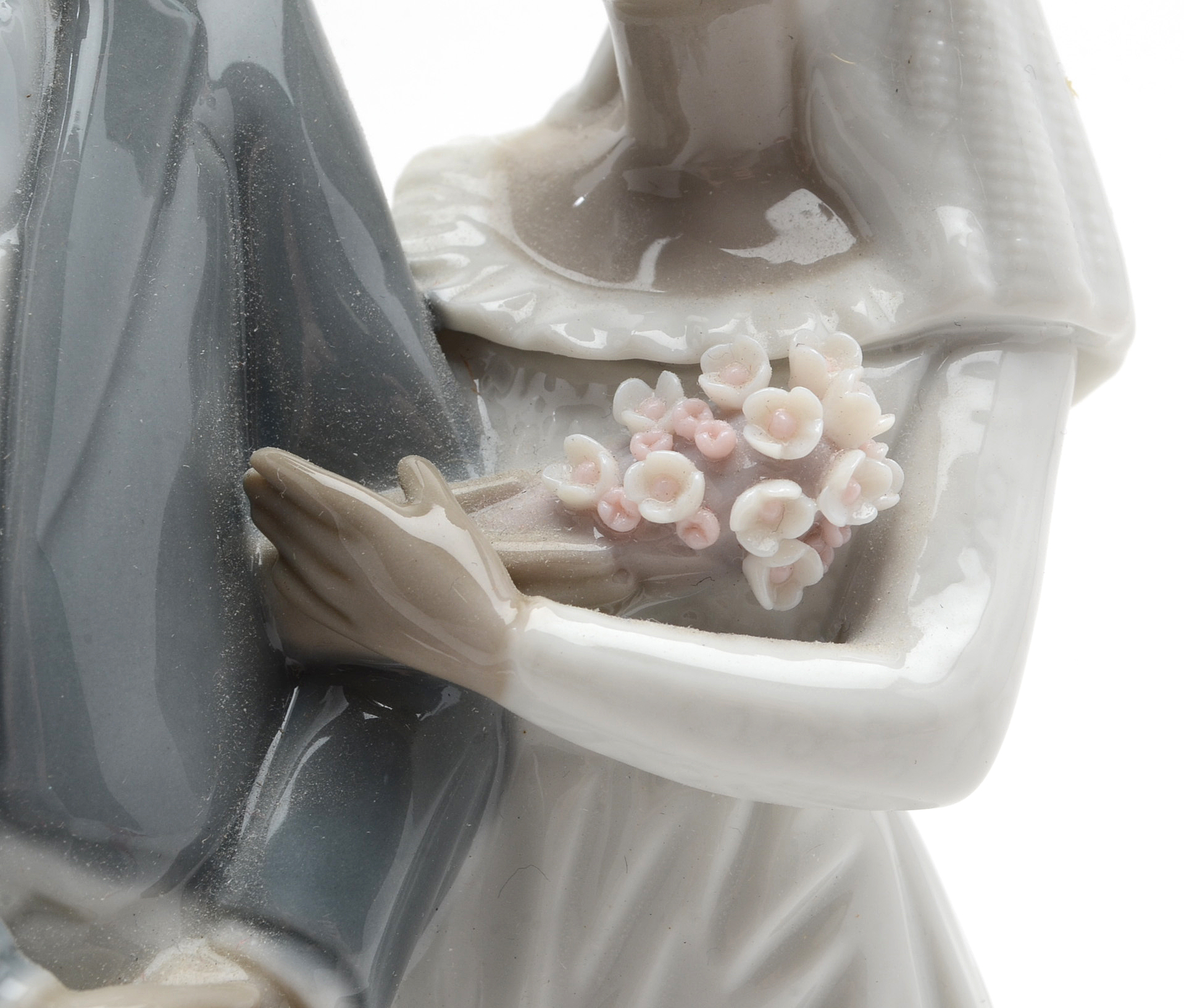 Lladro Porcelain Bride Bell and Bride and Groom Figurine