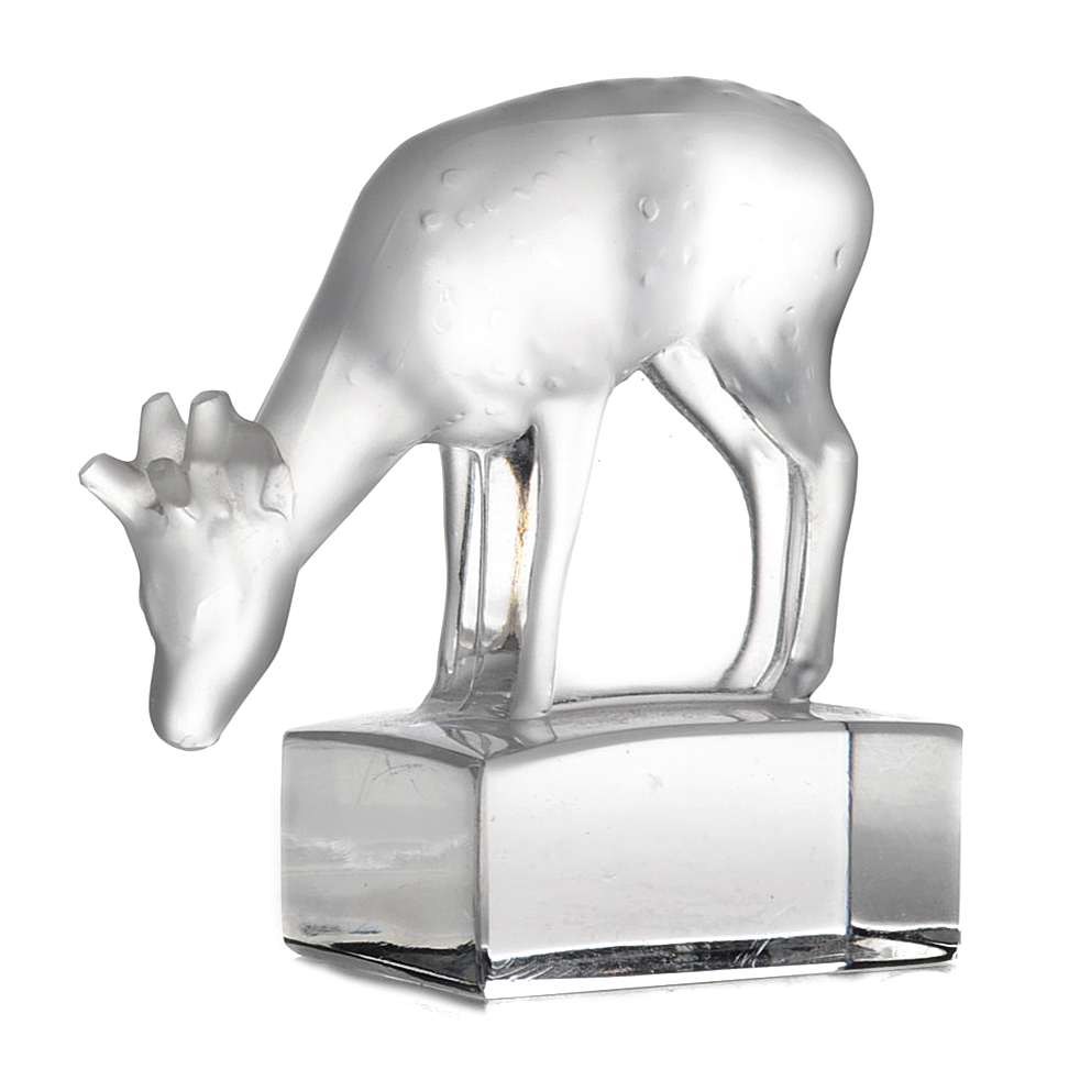 Lalique Crystal Deer Paperweight