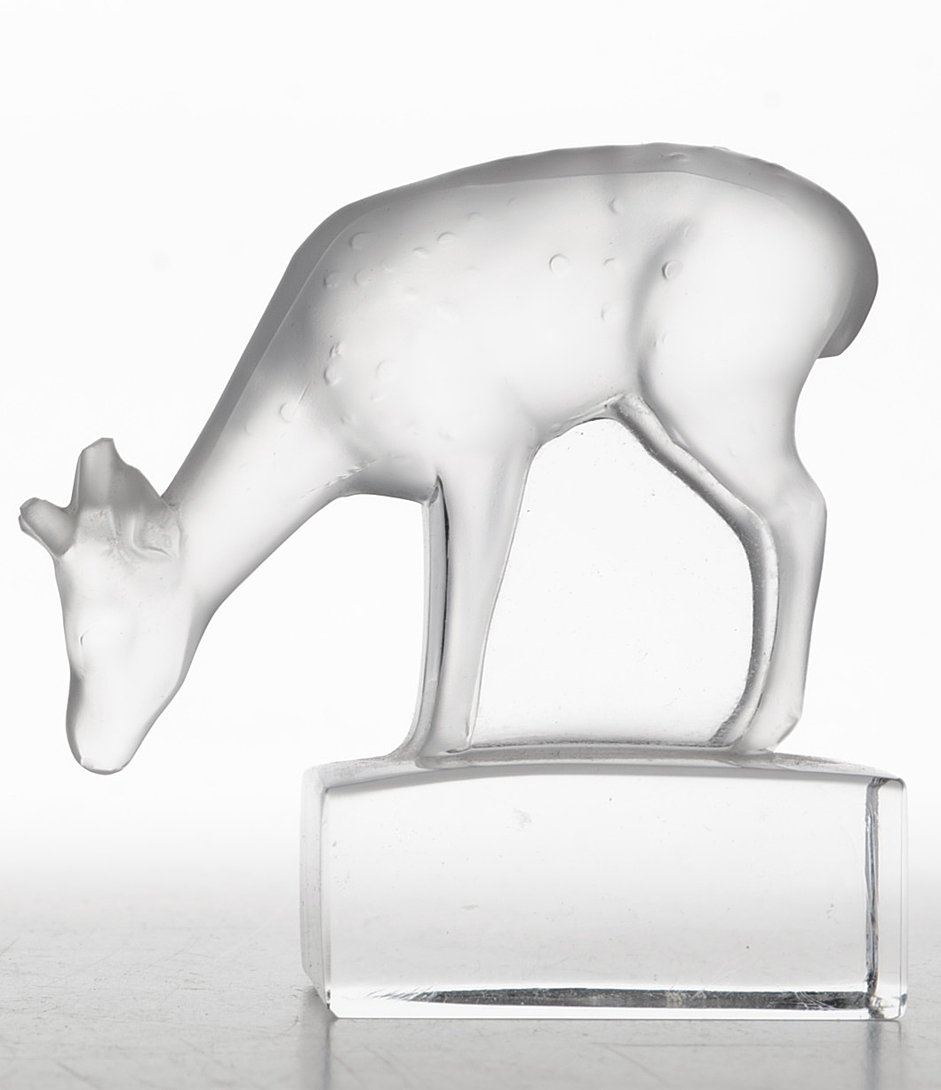Lalique Crystal Deer Paperweight