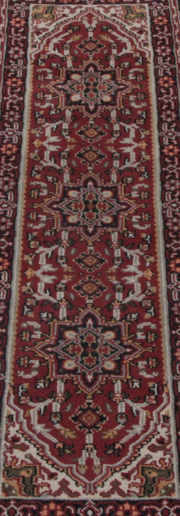 Hand-Knotted Indo-Heriz Carpet Runner
