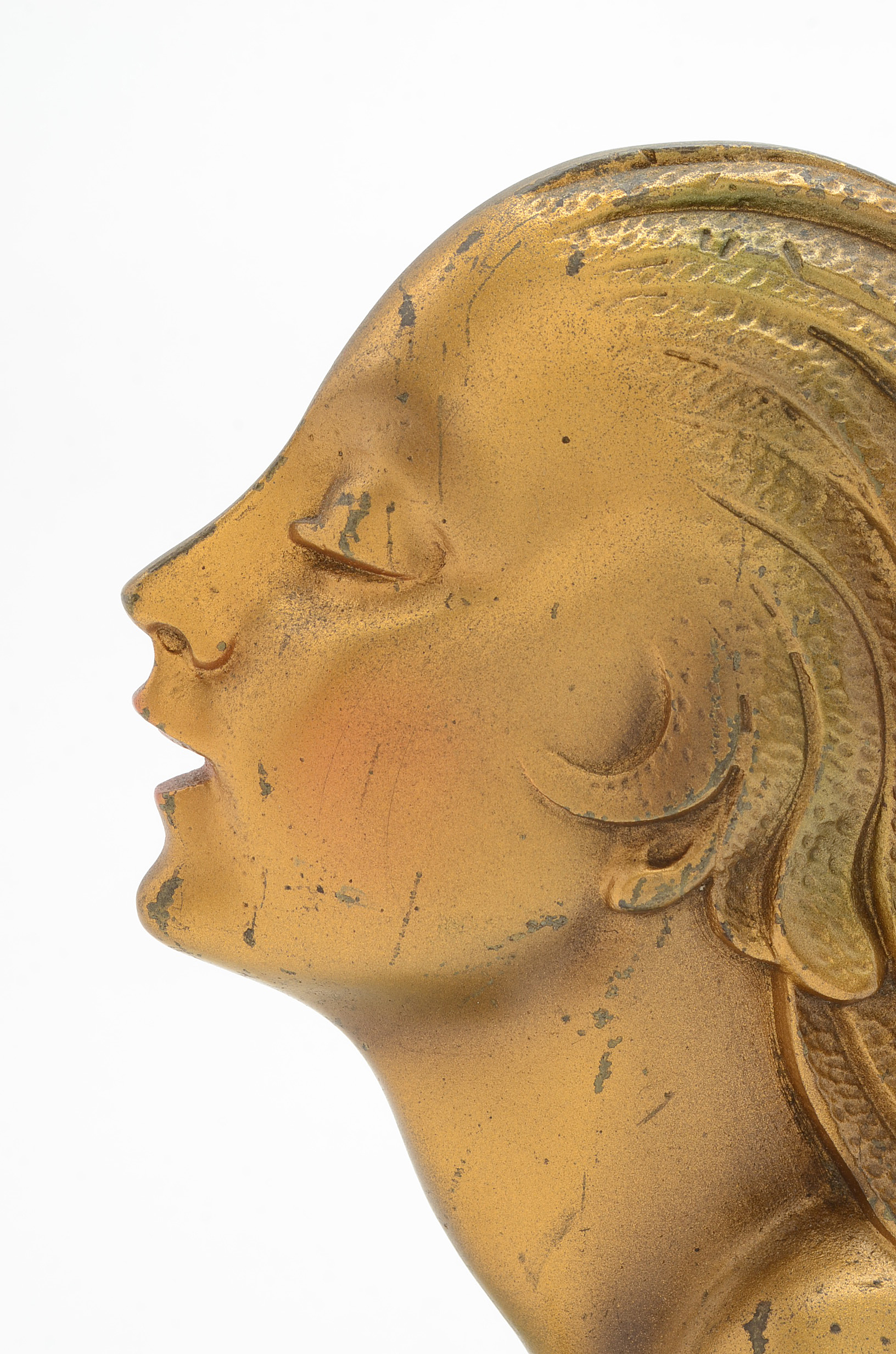 Art Deco Gilt Bronze Sculpture Bust of a Woman