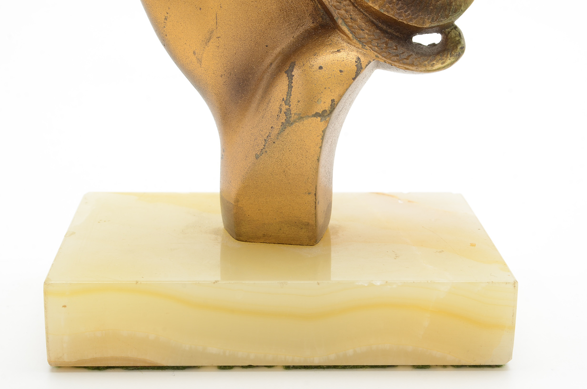 Art Deco Gilt Bronze Sculpture Bust of a Woman