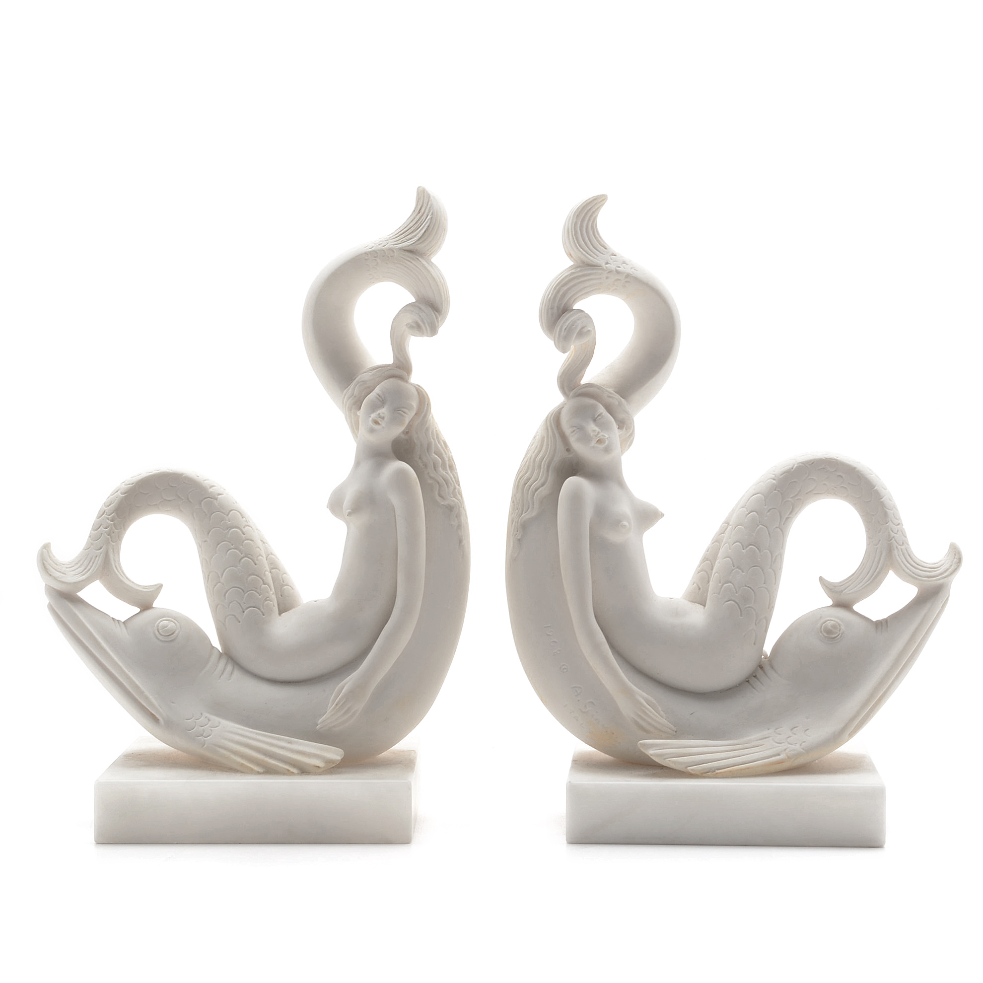 A. Giannelli Italian Alabaster Sculptural Bookends