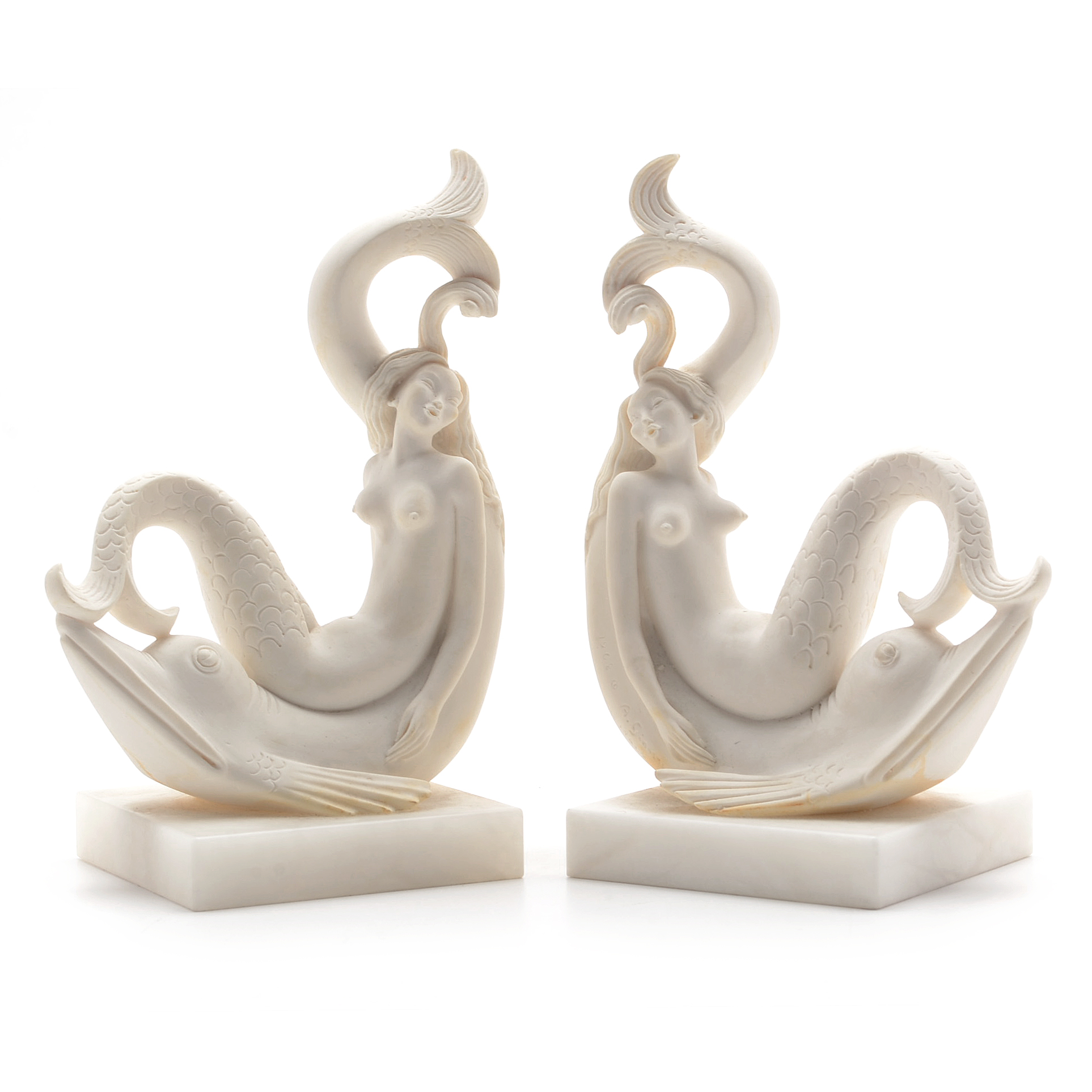 A. Giannelli Italian Alabaster Sculptural Bookends