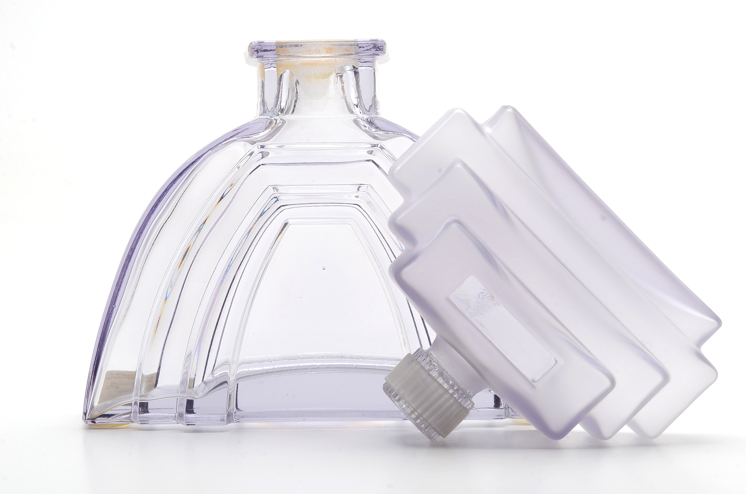 Two Vintage Glass Factice Perfume Bottles