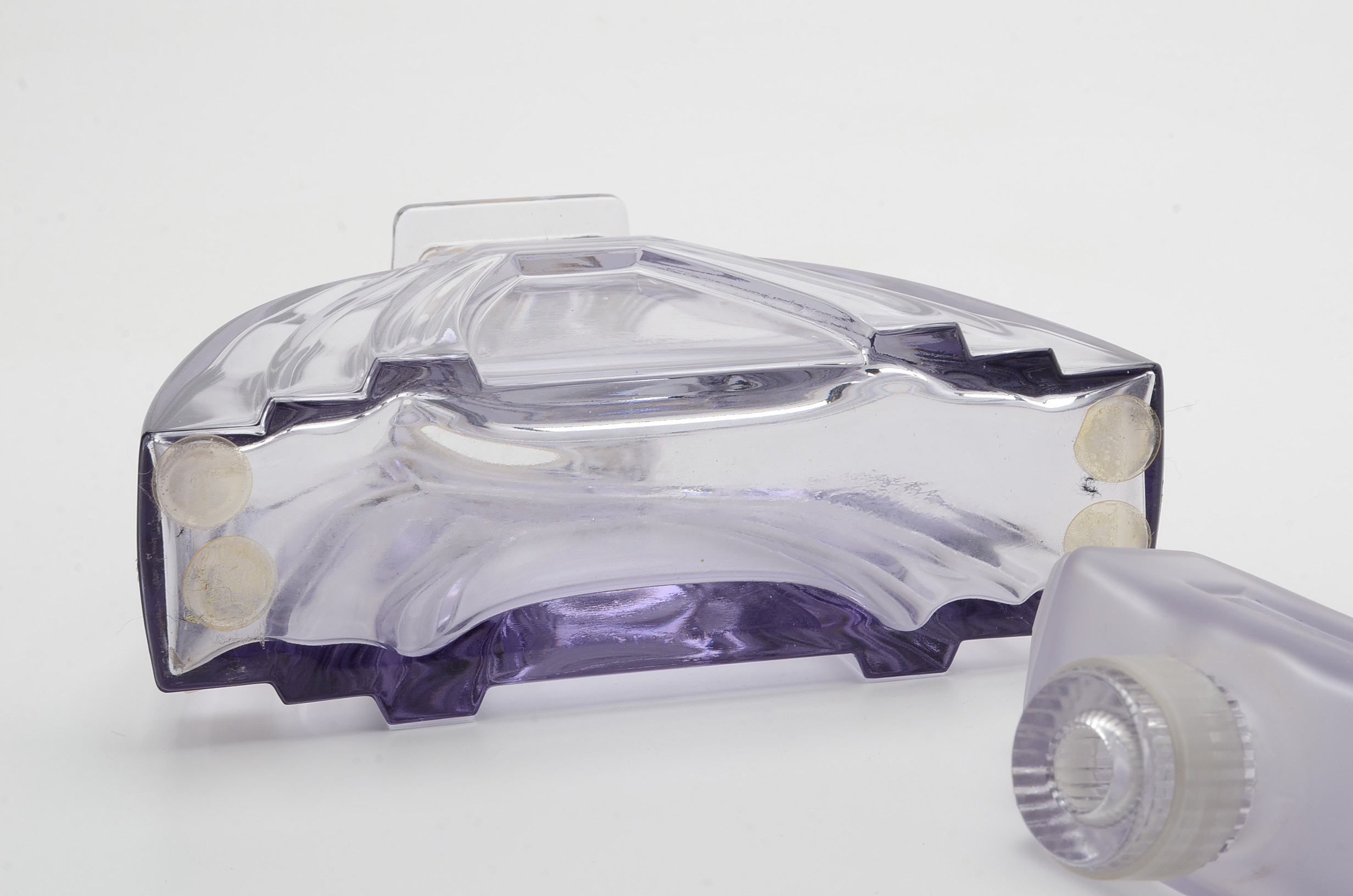 Two Vintage Glass Factice Perfume Bottles