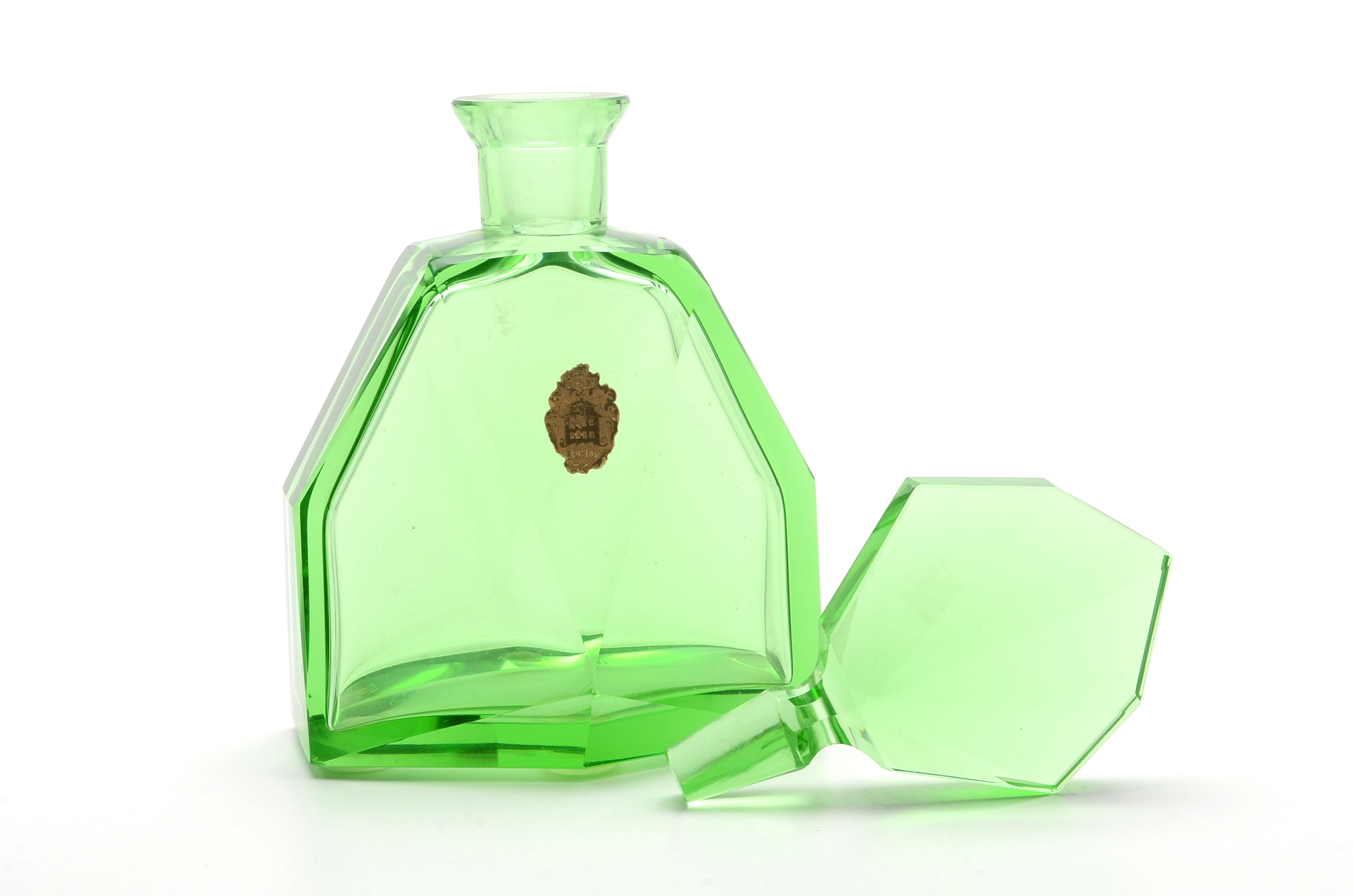 Two Vintage Glass Factice Perfume Bottles