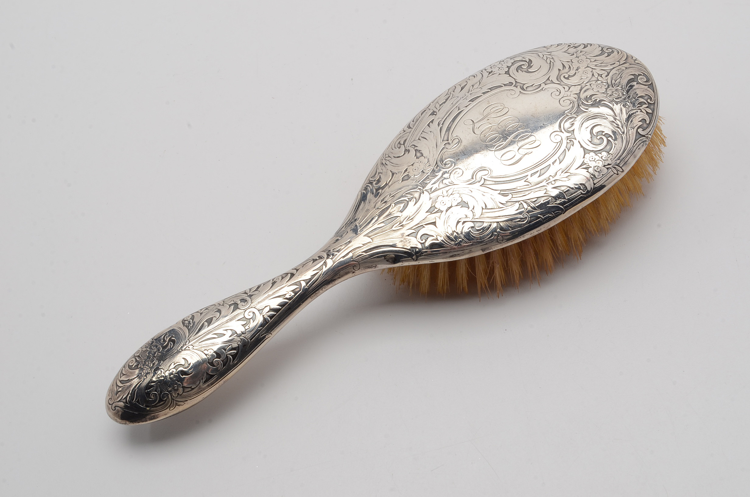 William B. Kerr & Co. Sterling Silver Hand Mirror and Brush Vanity Set