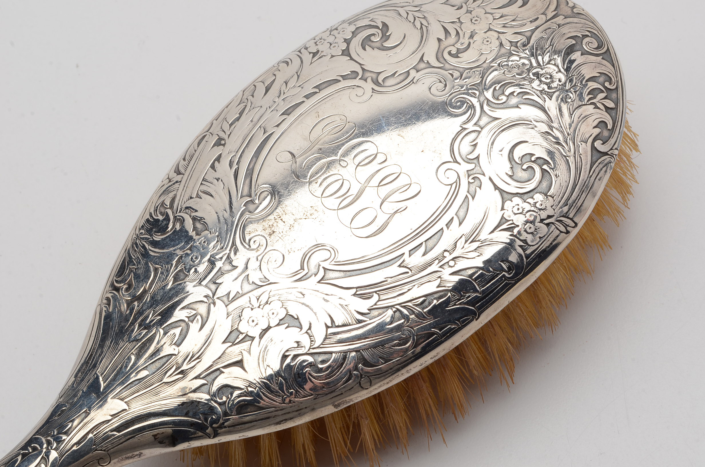 William B. Kerr & Co. Sterling Silver Hand Mirror and Brush Vanity Set