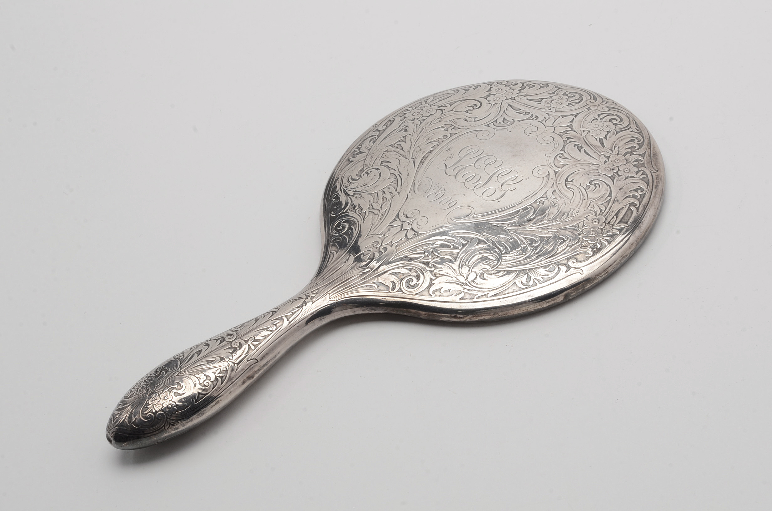 William B. Kerr & Co. Sterling Silver Hand Mirror and Brush Vanity Set