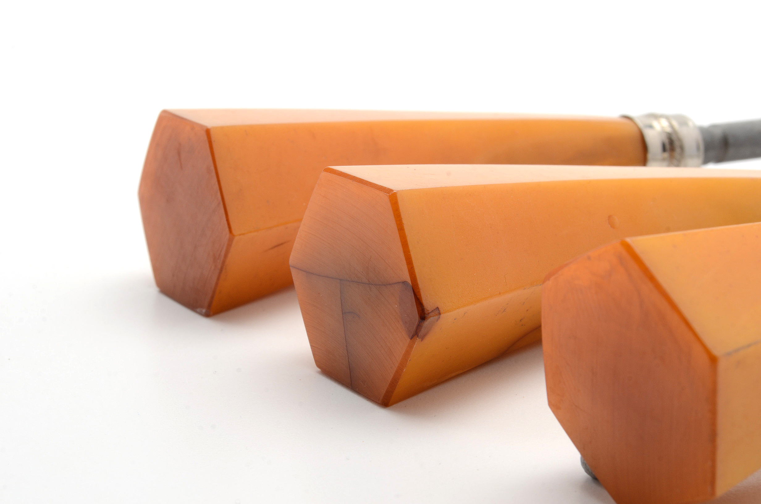 Vintage Molly Pitcher Carving Set with Butterscotch Bakelite Handles