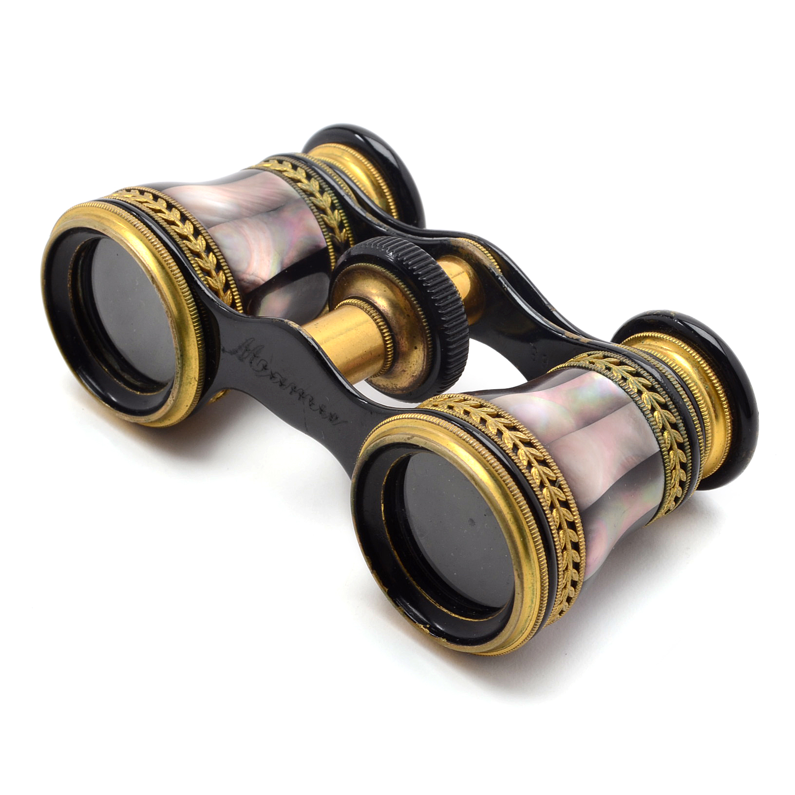 Antique Lemaire Paris Purple Mother of Pearl Theater Glasses in Original Case