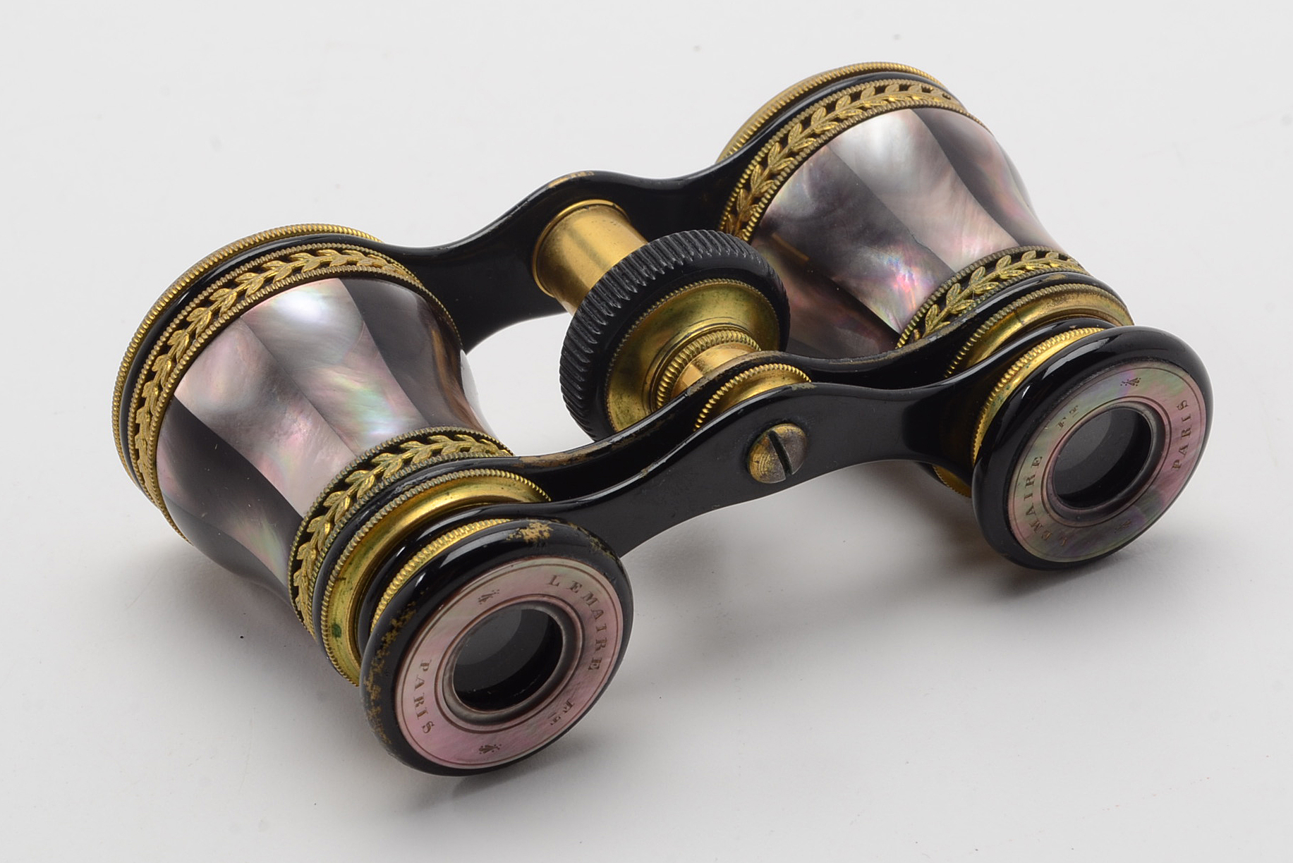 Antique Lemaire Paris Purple Mother of Pearl Theater Glasses in Original Case