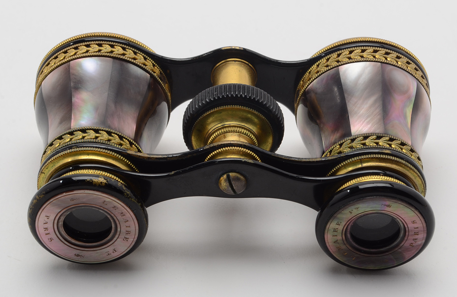 Antique Lemaire Paris Purple Mother of Pearl Theater Glasses in Original Case