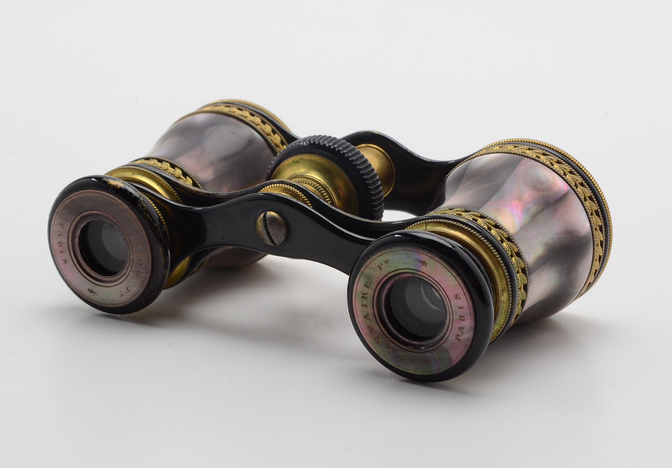 Antique Lemaire Paris Purple Mother of Pearl Theater Glasses in Original Case