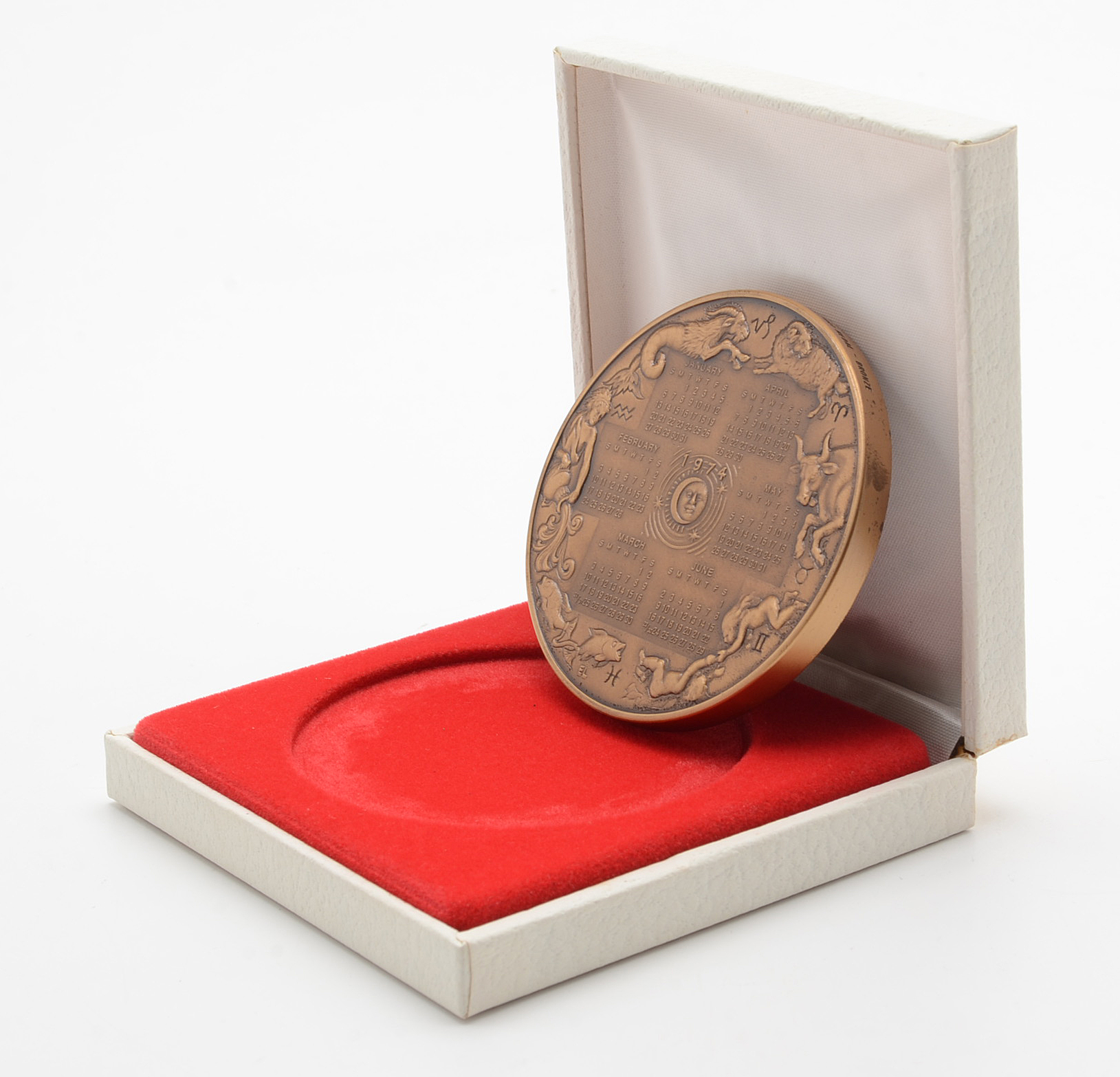 The Franklin Mint 1974 Bronze Calendar Art Medal