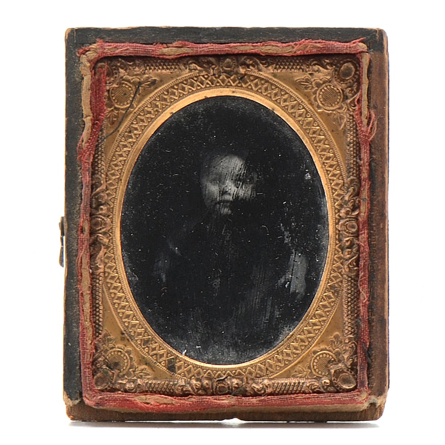 A Ninth Plate Mourning Ambrotype Photograph Of Child