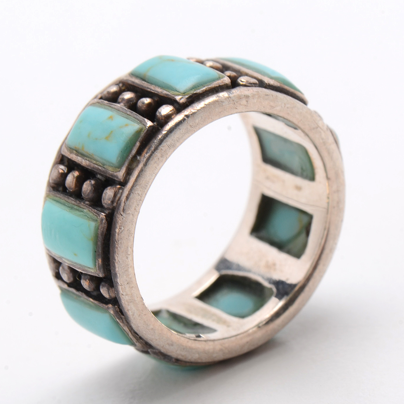 Sterling Silver Turquoise Band