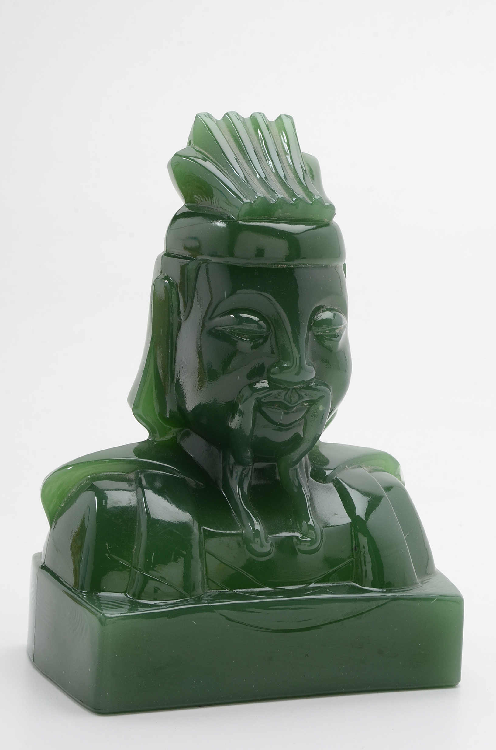 Vintage Imperial Glass Cathay Jade "Lu Tung" Bookends