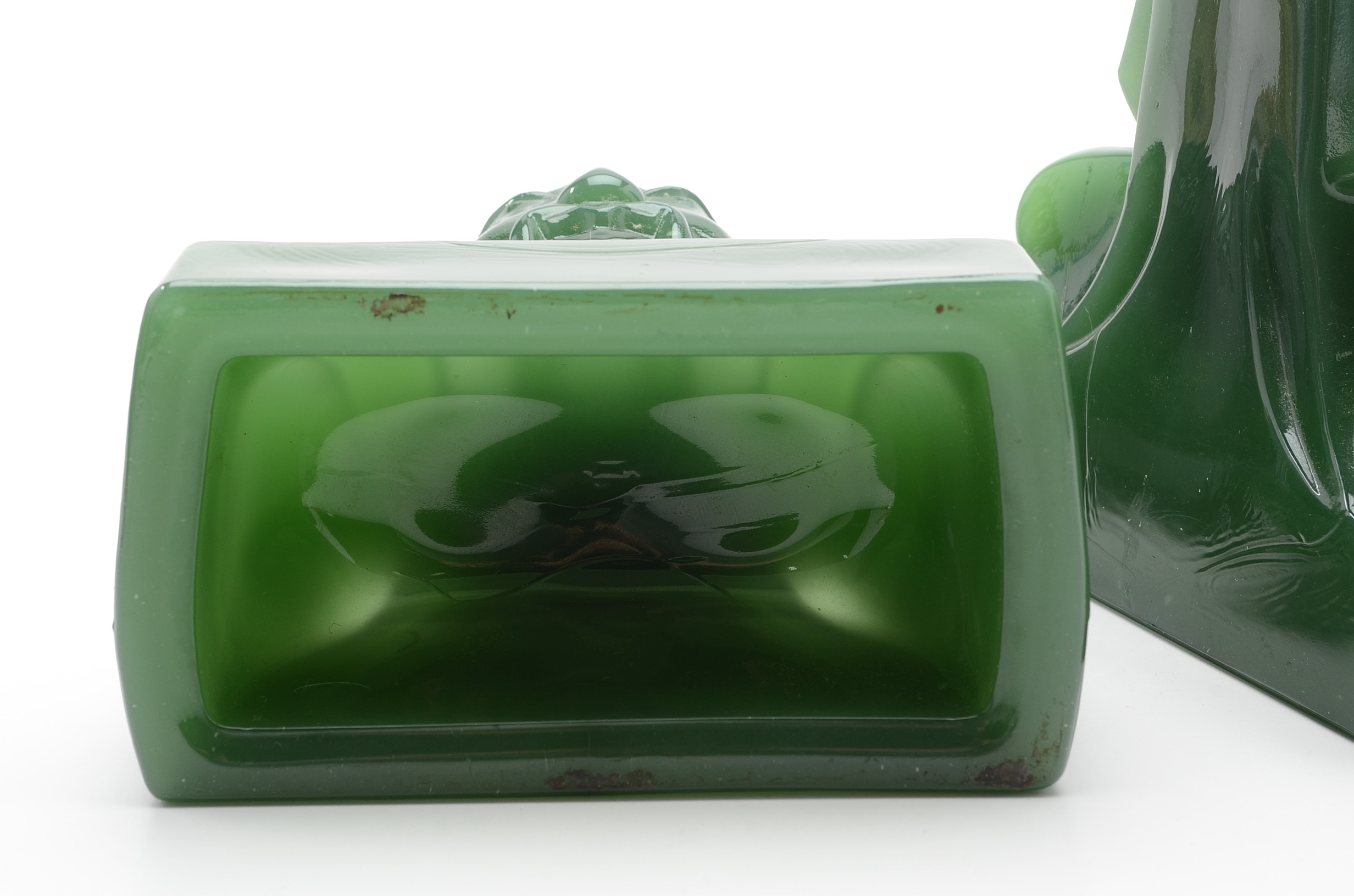 Vintage Imperial Glass Cathay Jade "Lu Tung" Bookends