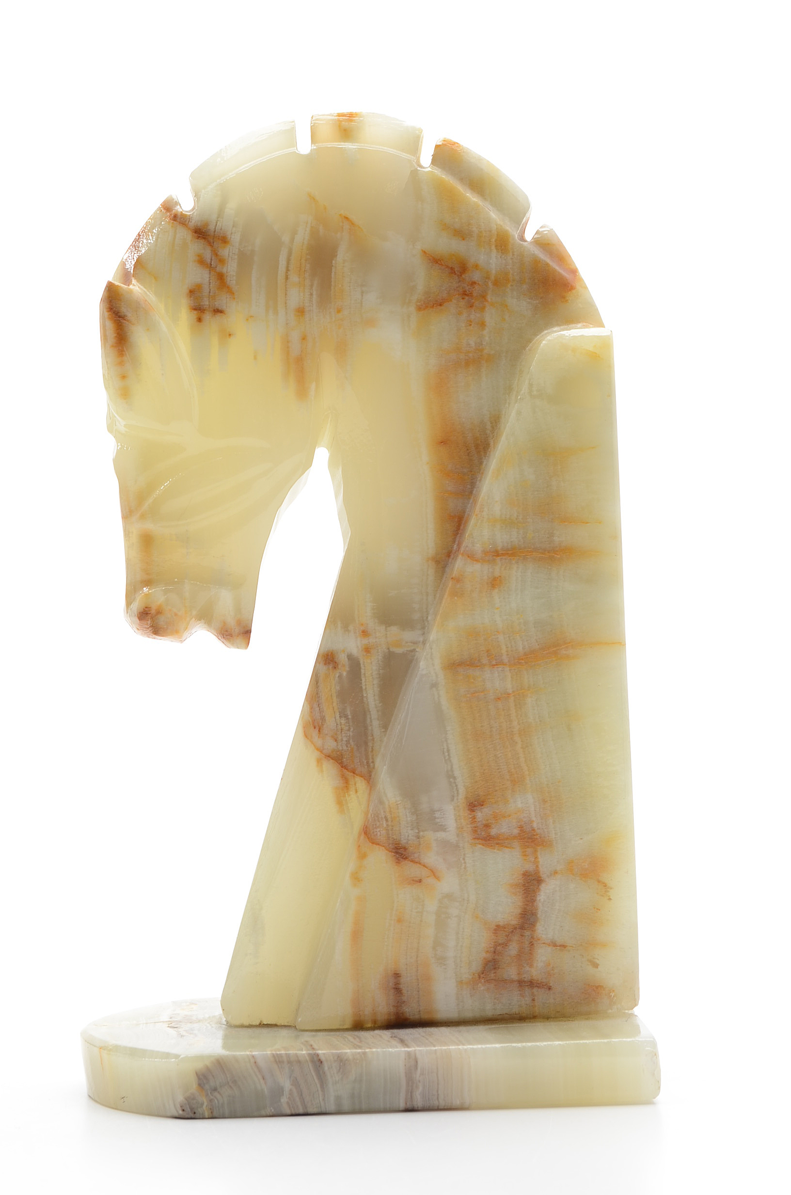 Art Deco Carved Agate Horse Head Bookends