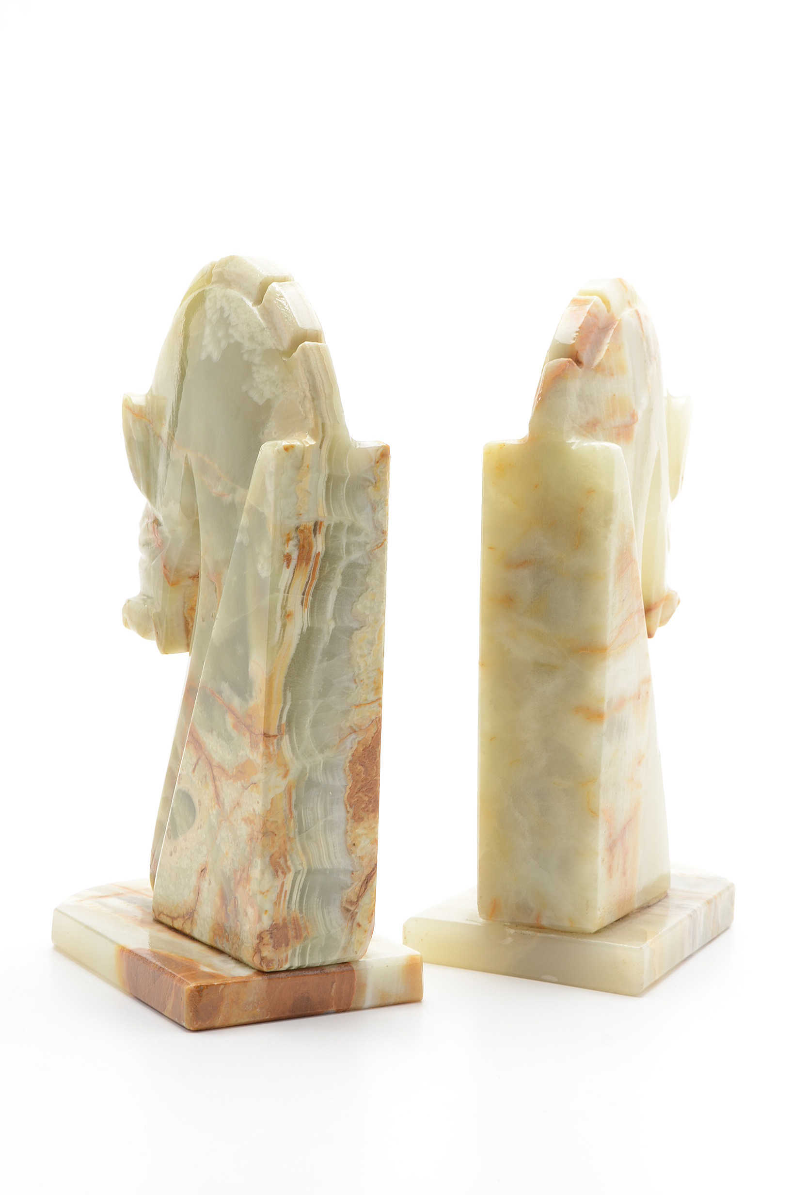 Art Deco Carved Agate Horse Head Bookends