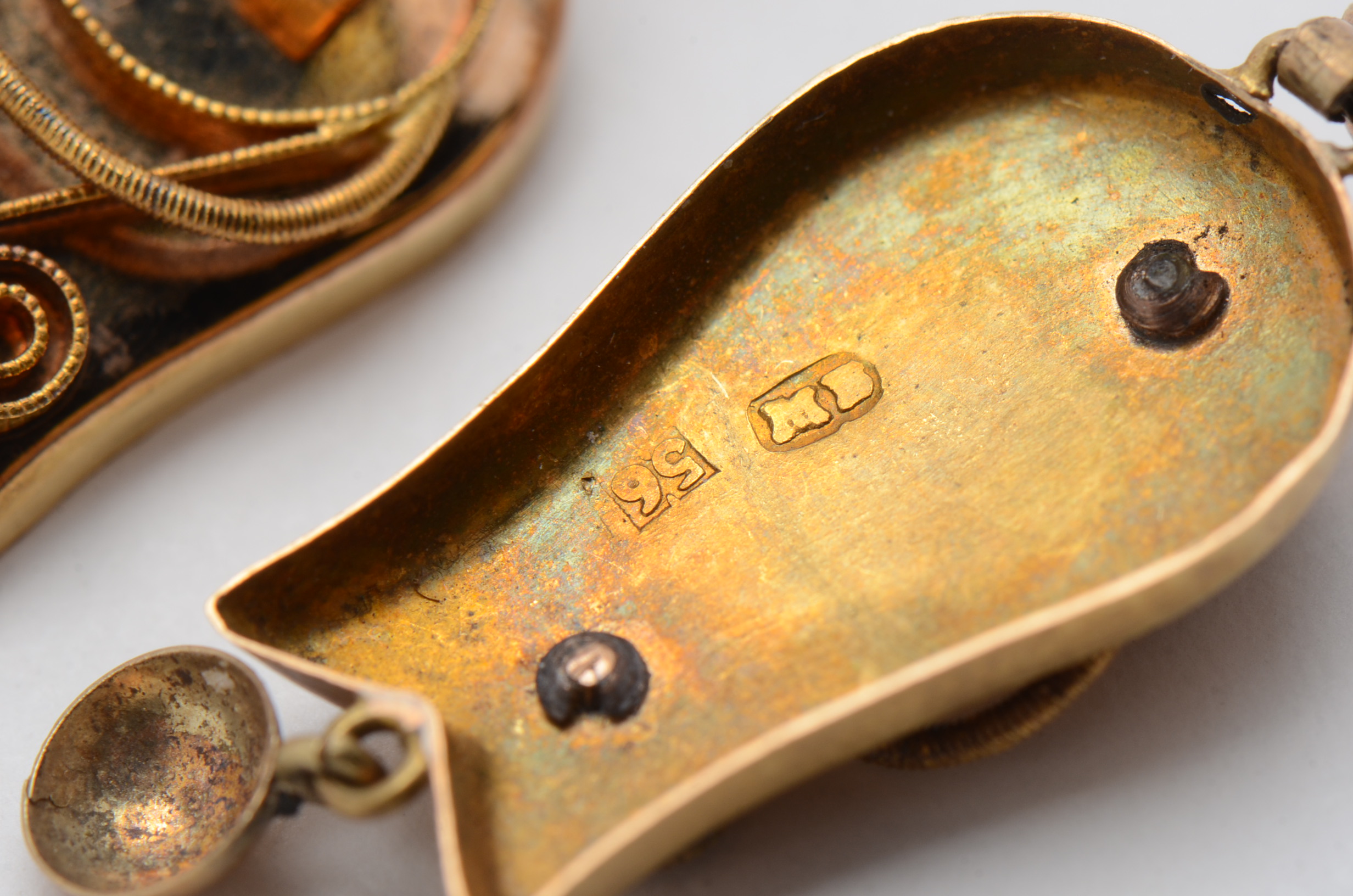 Victorian 14K Yellow Gold Earrings on Wires with Applied Filigree Detailing