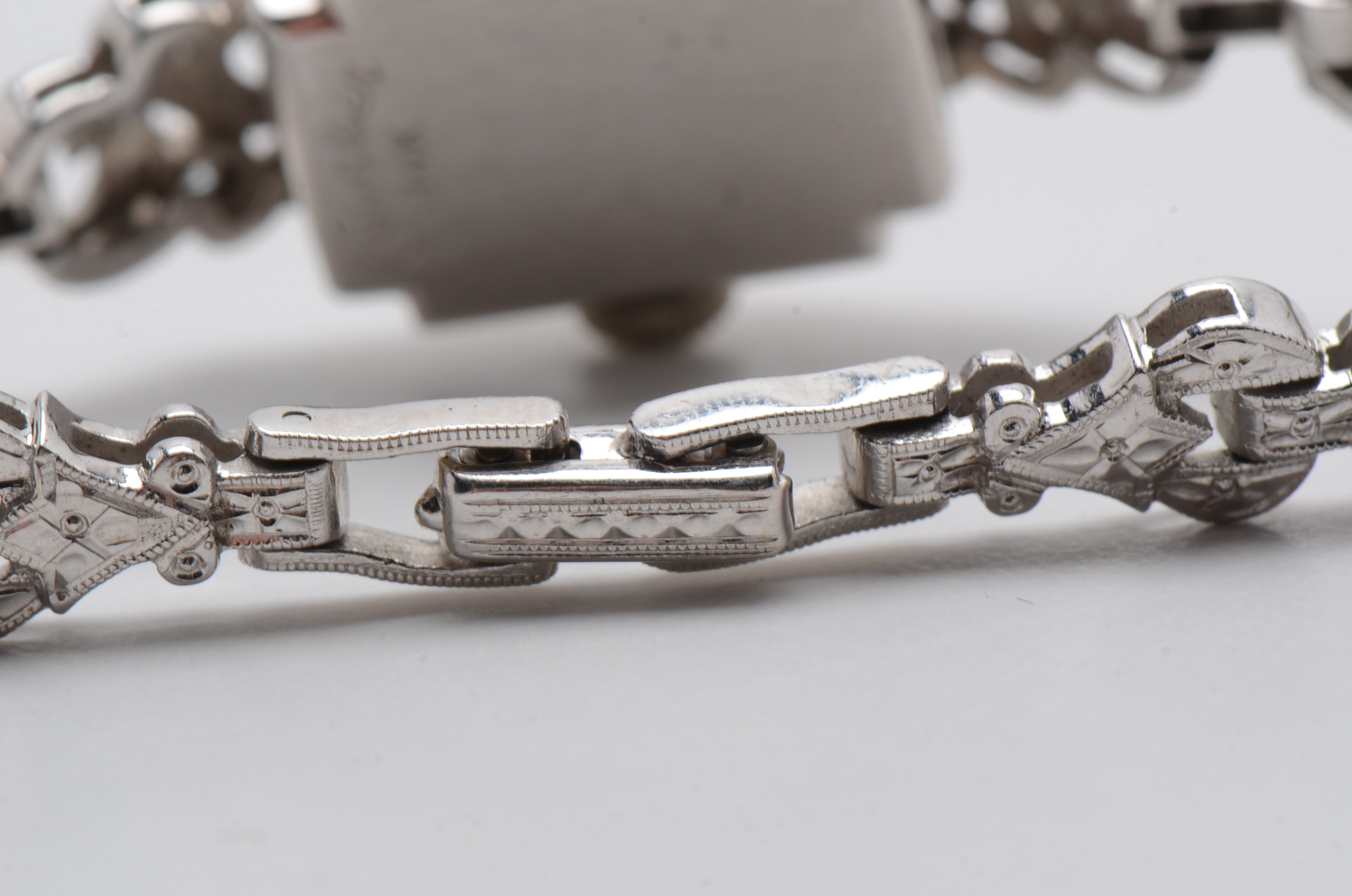 14K White Gold Vintage Hamilton Watch with Diamond Dial and Bracelet