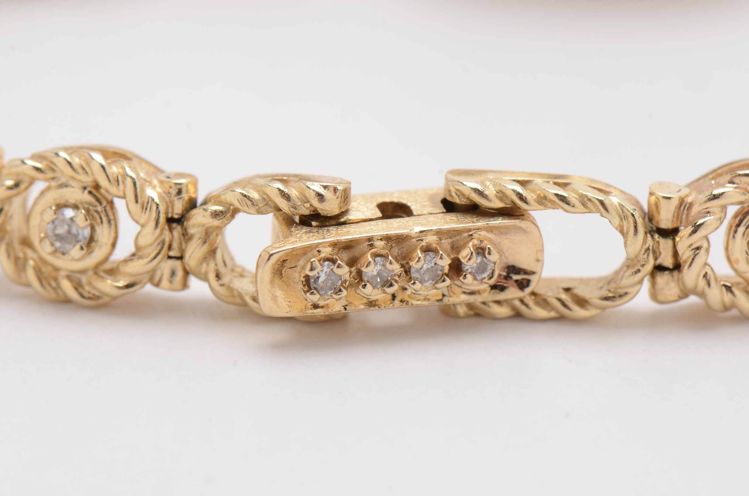 14K Yellow Gold and Diamond Dress Watch in Red Presentation Box