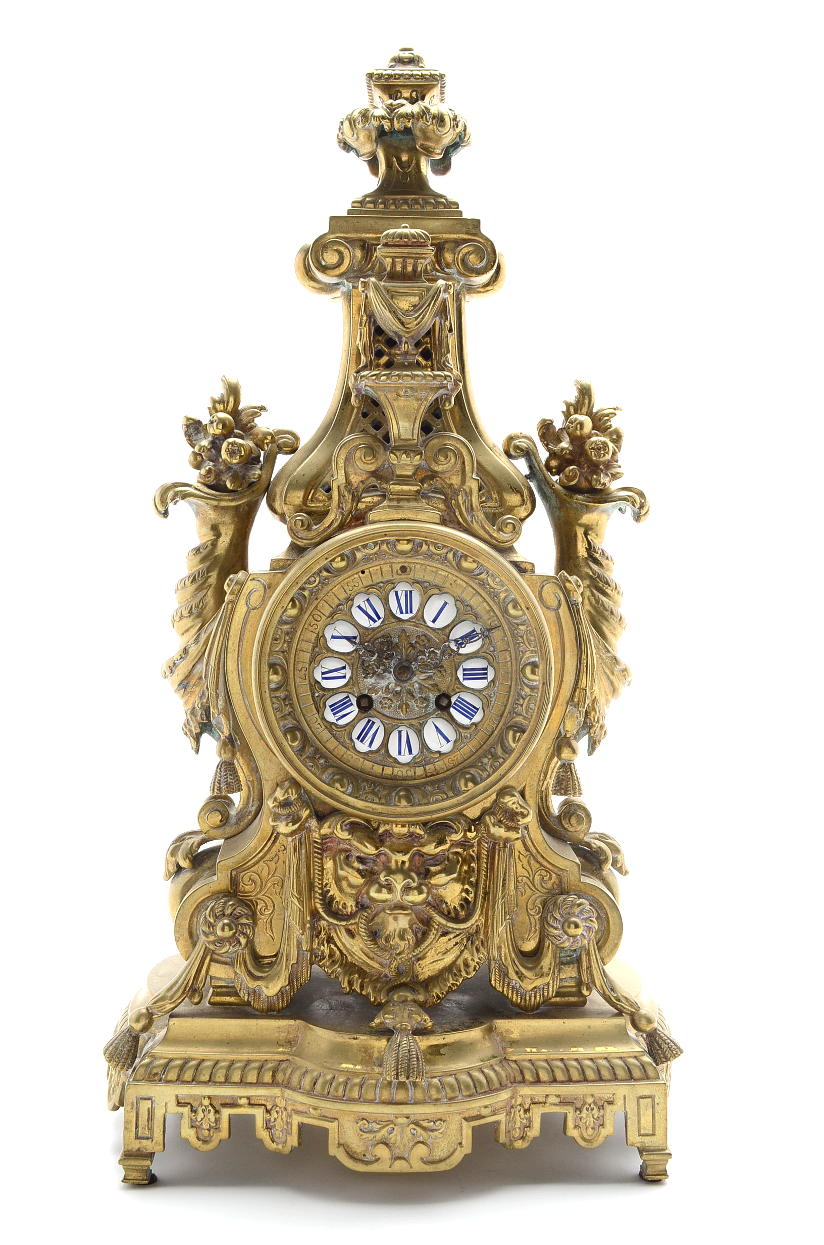 Circa 1855 French Vincenti & Cie. Medaille D' Argent Gilt Bronze Mantle Clock