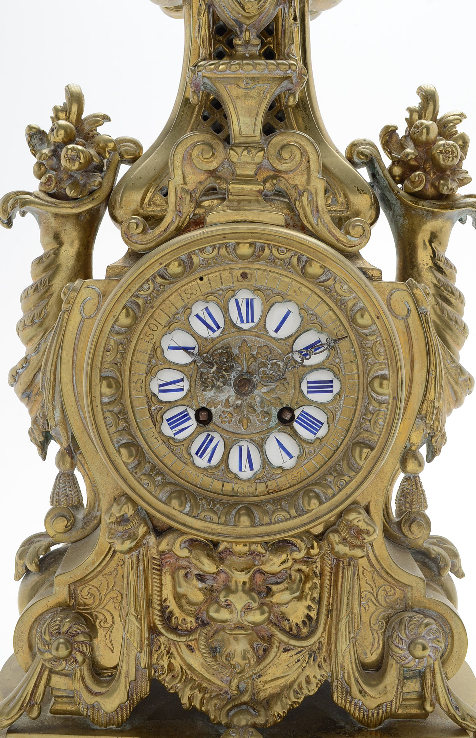 Circa 1855 French Vincenti & Cie. Medaille D' Argent Gilt Bronze Mantle Clock