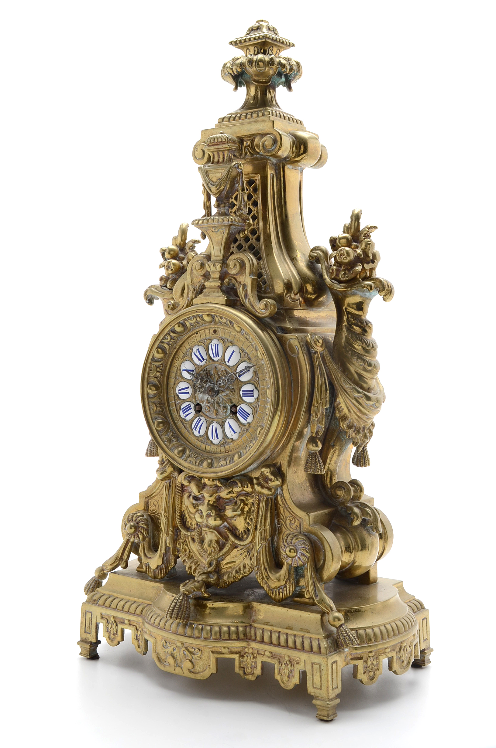 Circa 1855 French Vincenti & Cie. Medaille D' Argent Gilt Bronze Mantle Clock