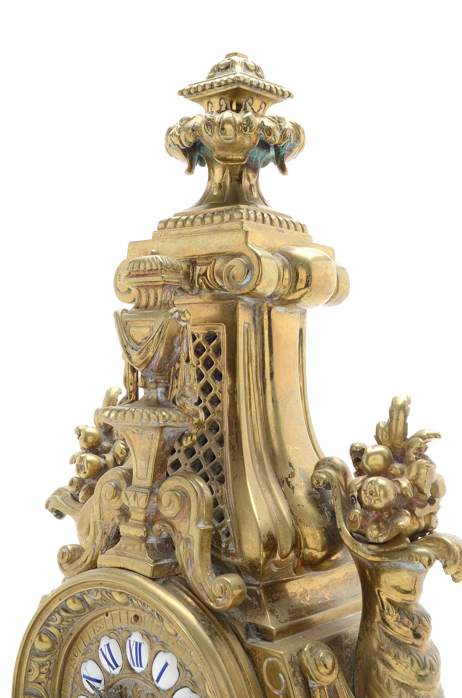 Circa 1855 French Vincenti & Cie. Medaille D' Argent Gilt Bronze Mantle Clock