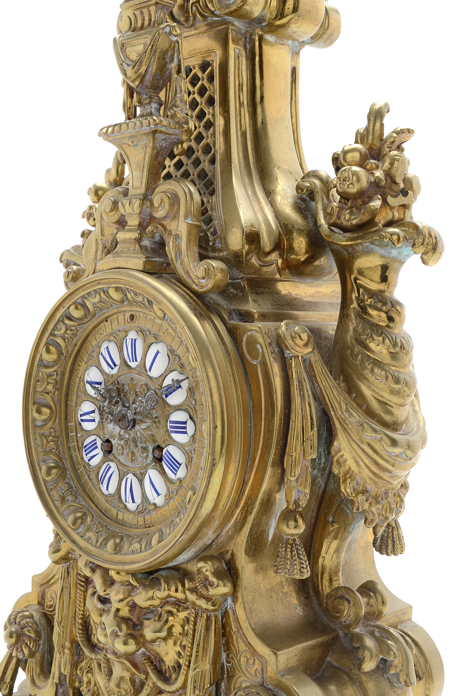 Circa 1855 French Vincenti & Cie. Medaille D' Argent Gilt Bronze Mantle Clock
