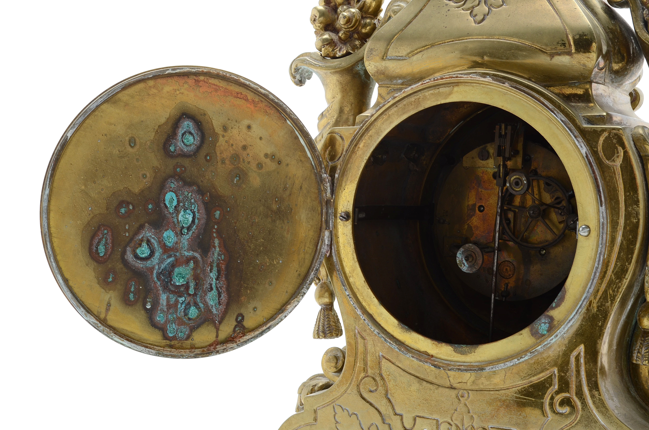 Circa 1855 French Vincenti & Cie. Medaille D' Argent Gilt Bronze Mantle Clock