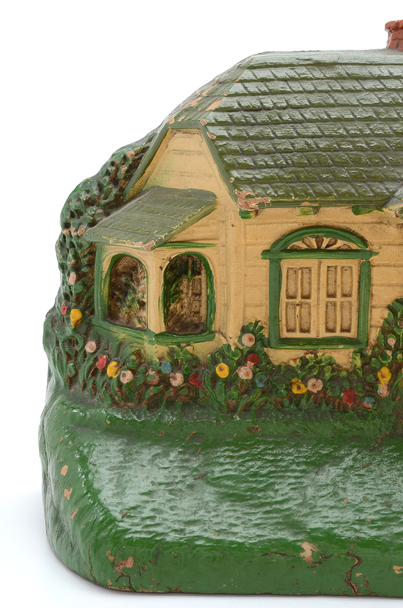 Art Deco Novelty "Bungalow" Wood Clock by The DeLuxe Clock Co.