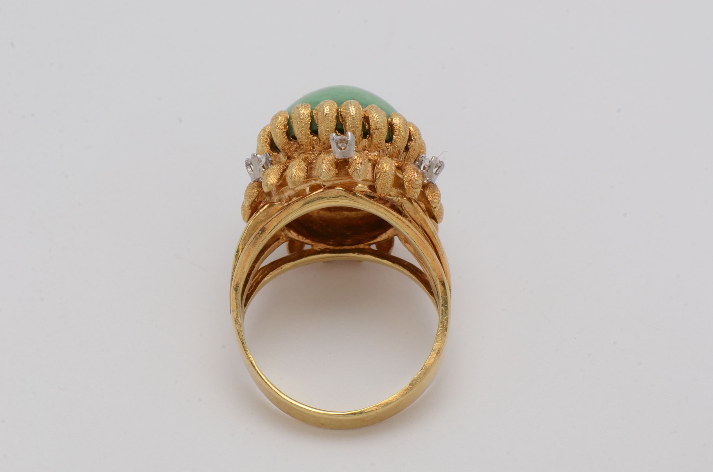 Cellino Italy 18K Yellow Gold Cocktail Ring with Turquoise and Diamonds