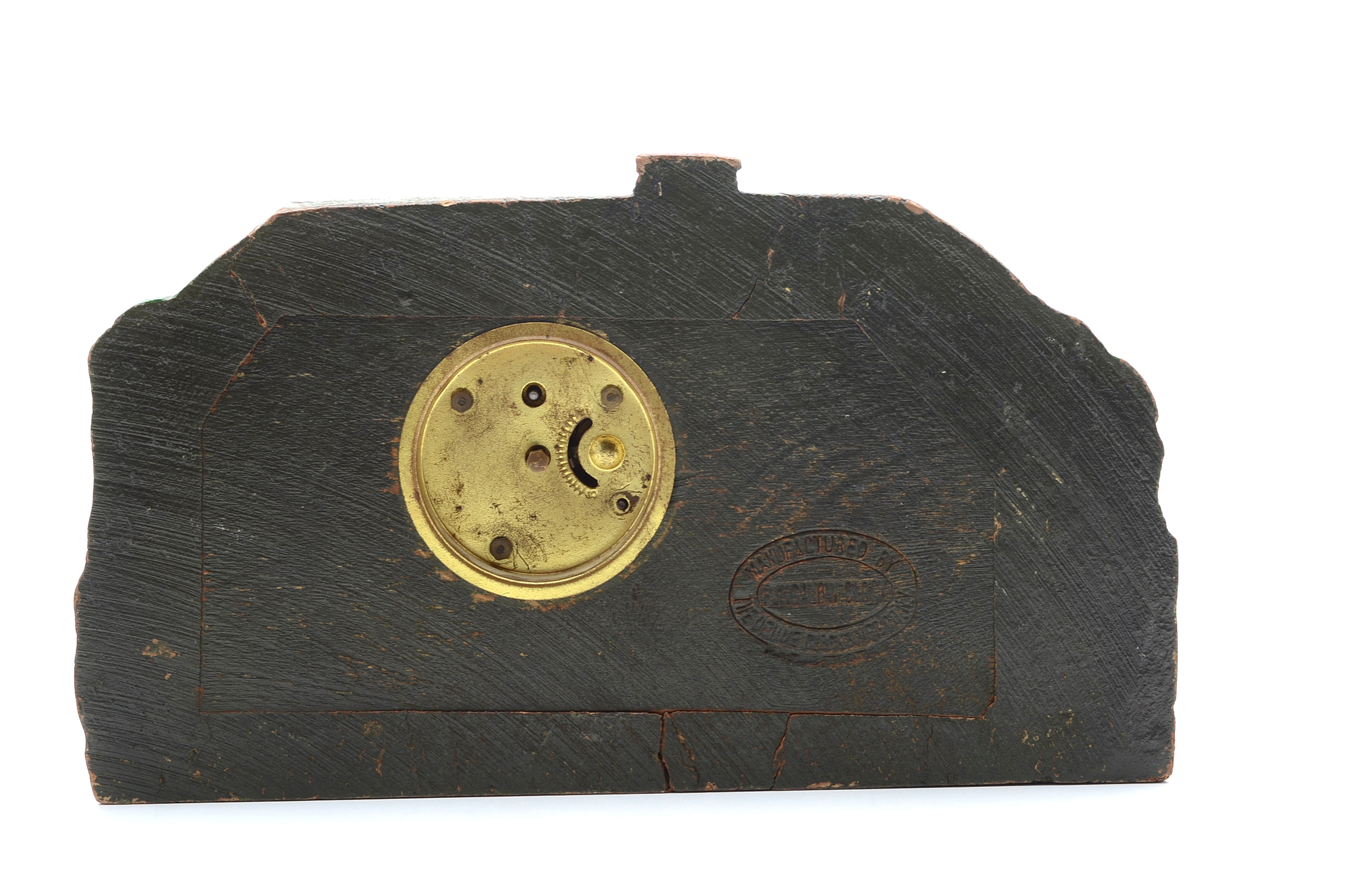 Art Deco Novelty "Bungalow" Wood Clock by The DeLuxe Clock Co.