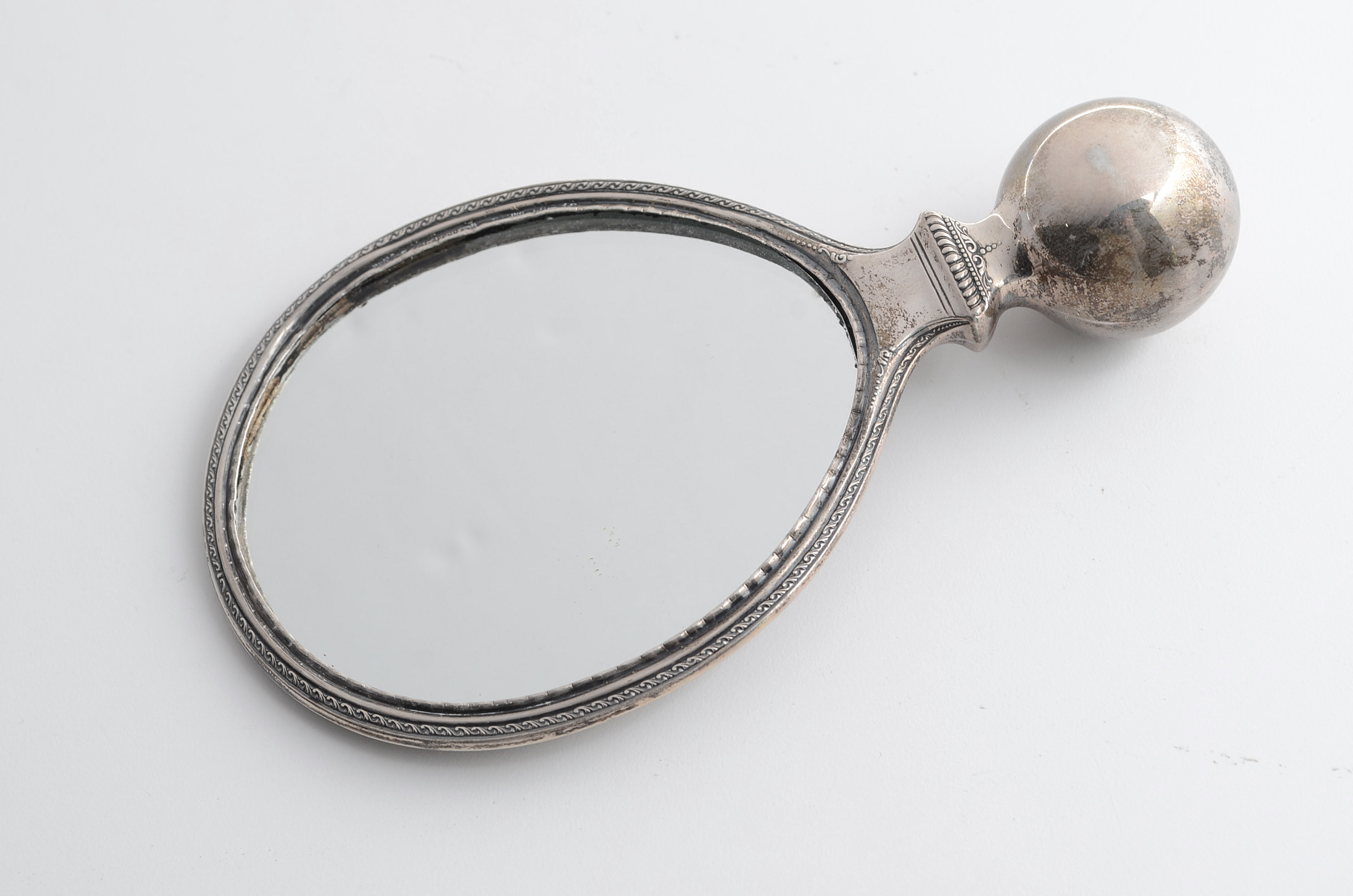 R. Wallace & Sons Sterling Silver Hand Mirror and Sterling Scent Bottle