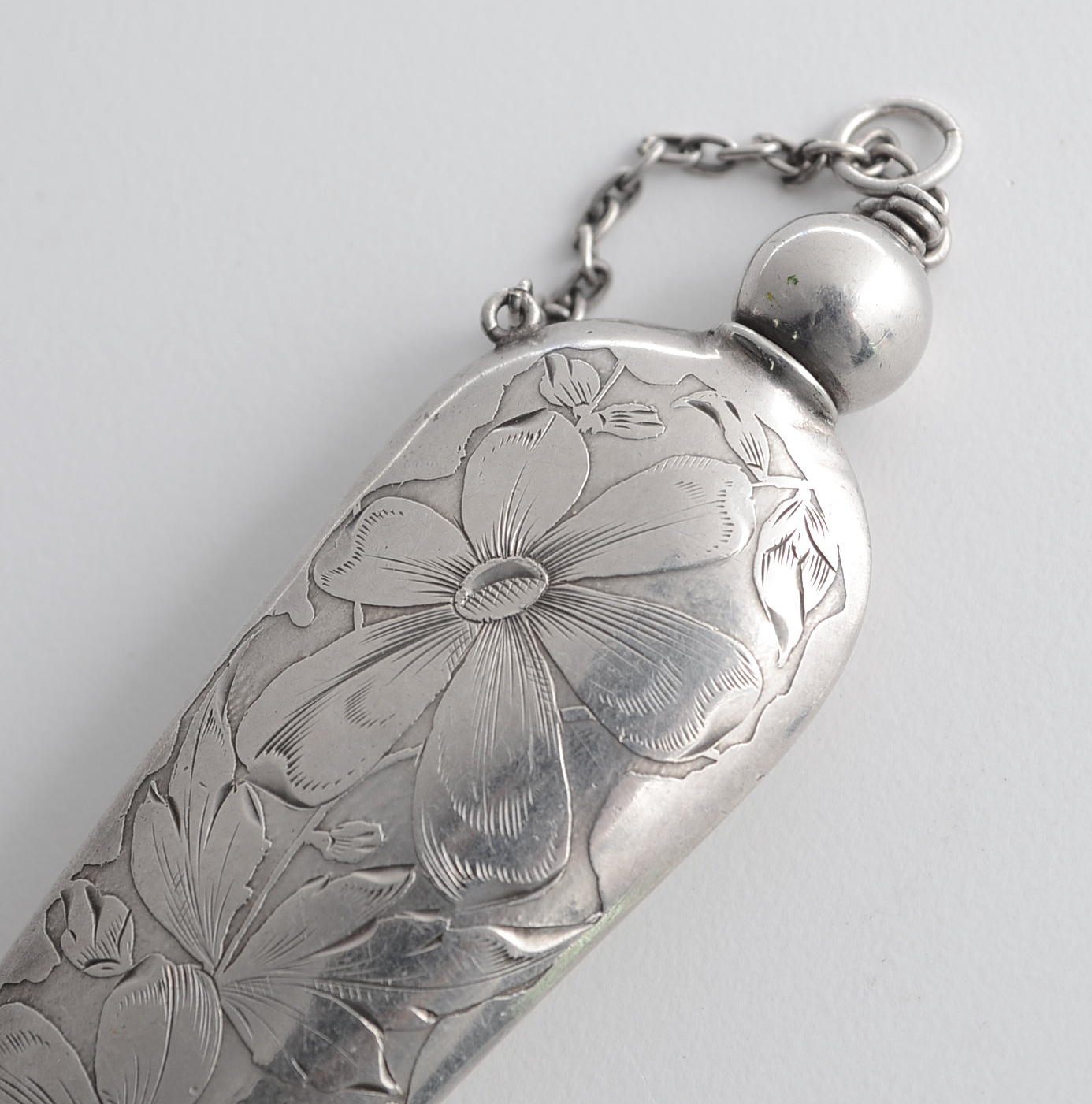 R. Wallace & Sons Sterling Silver Hand Mirror and Sterling Scent Bottle