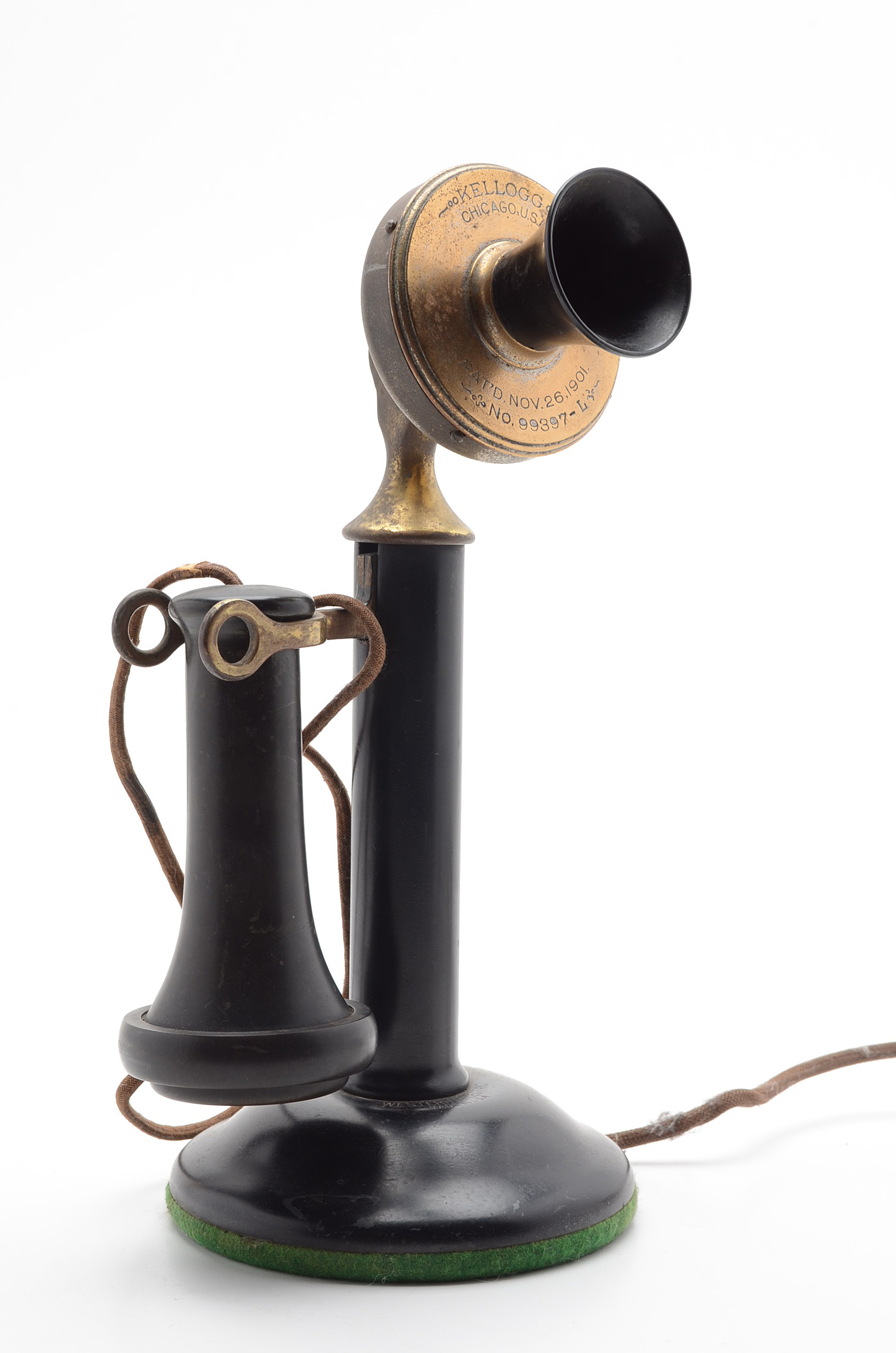Antique Brass Candlestick Telephone