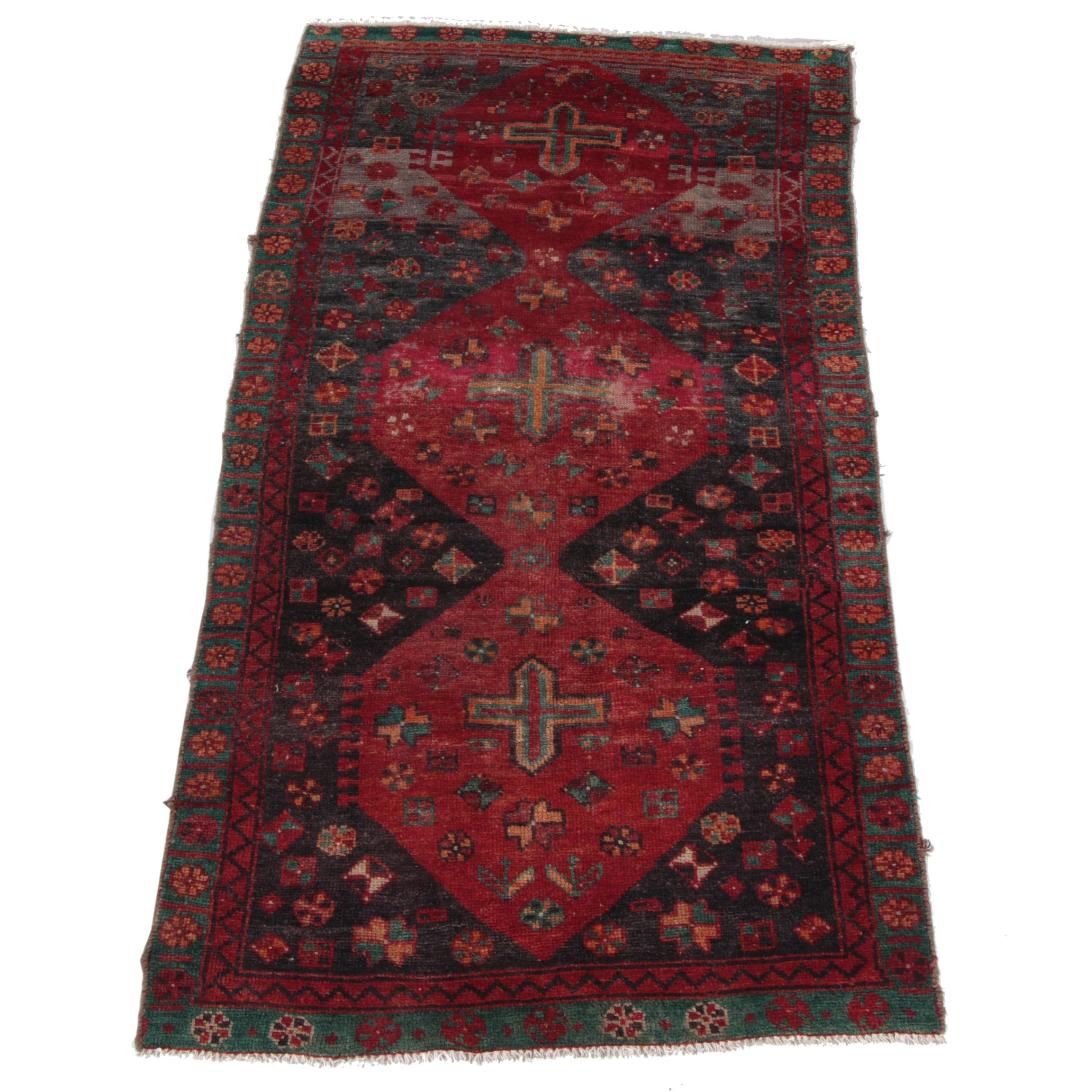 Hand-Knotted Persian Hamadan Area Rug